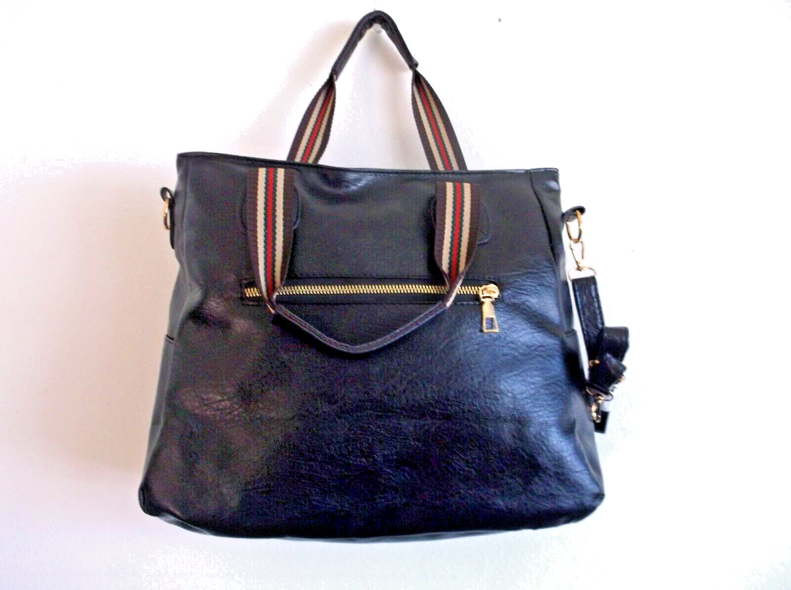 Retro Soft PU Leather Shoulder Handbag Black NWOT