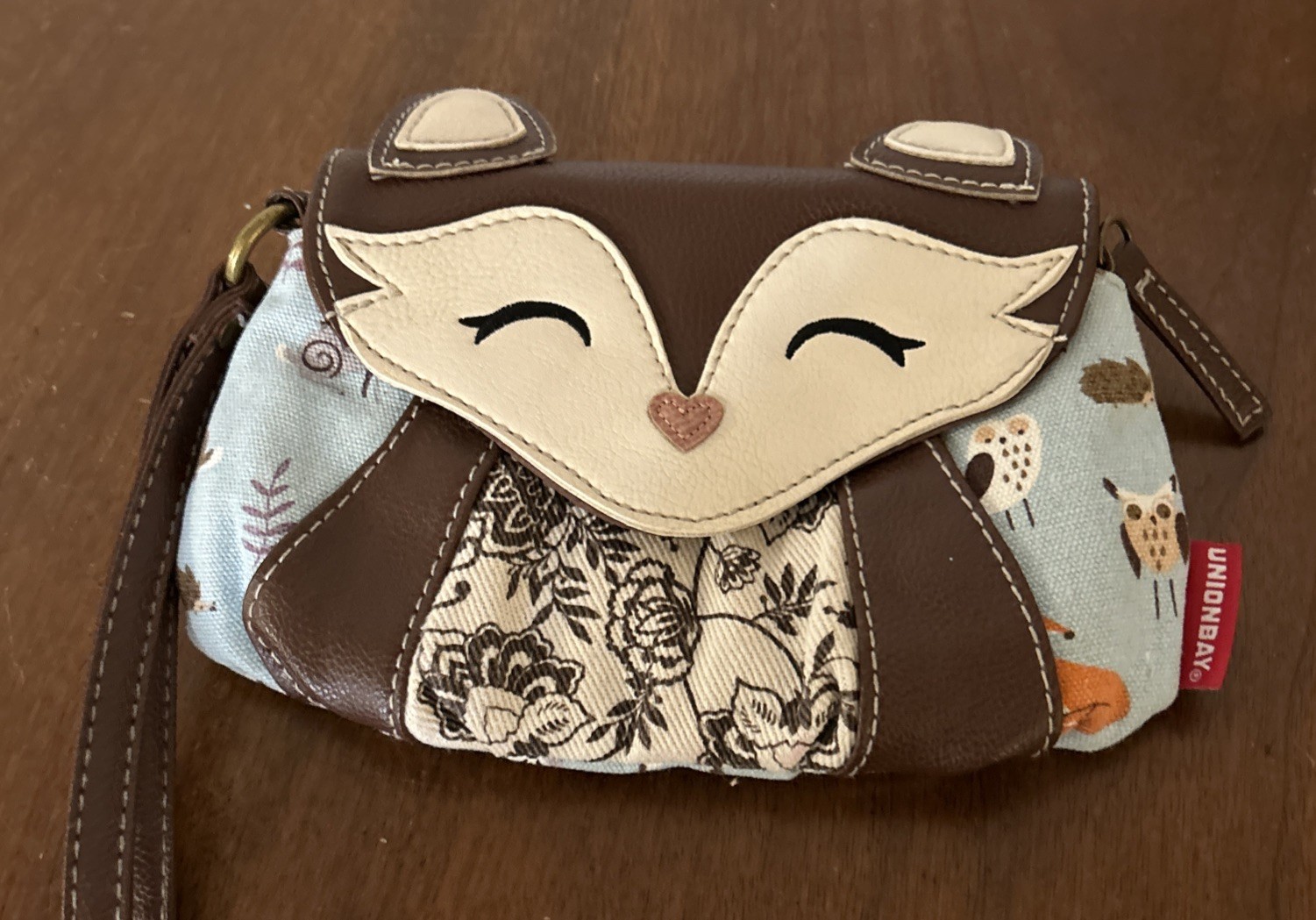 Unionbay Woodland Creatures Cute Fox Wristlet, Pre-Owned Excellent Condition