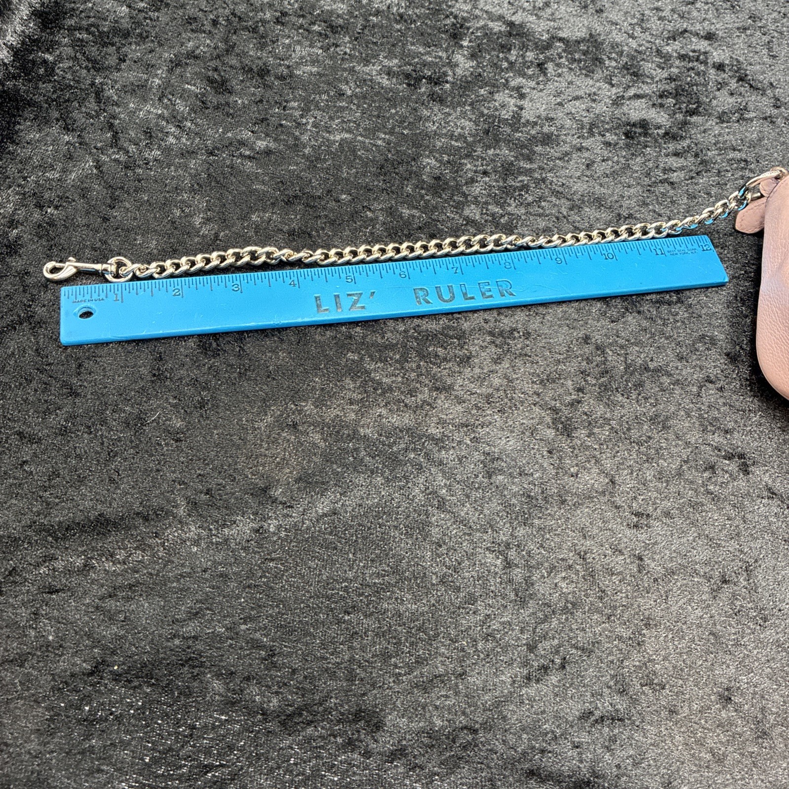 Coach Nolita 19 Petal Pink Pebbled Leather Wristlet Chain Shoulder Bag F53340 NY