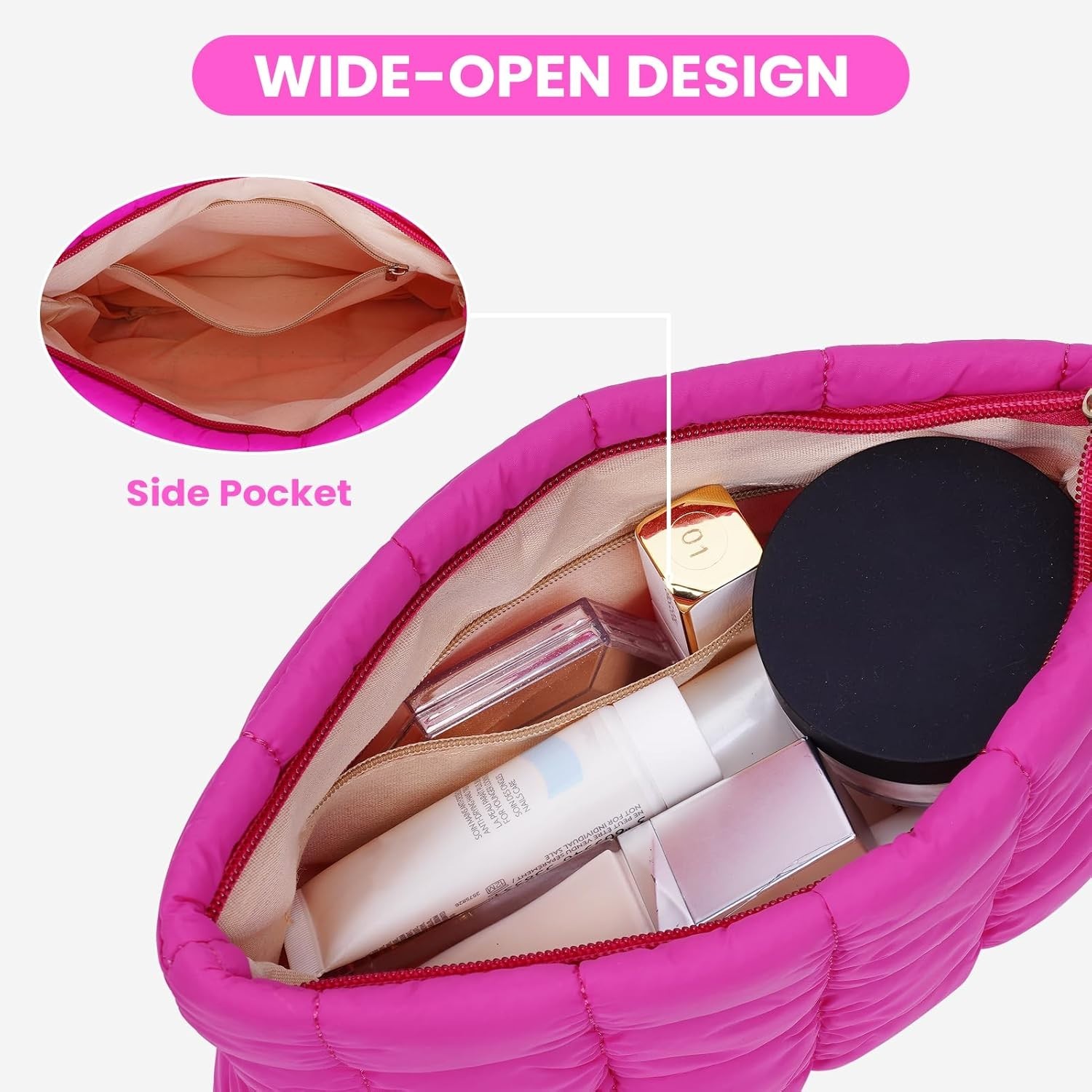 Puffy Quilted Soft Clutch – Large-Capacity Pouch with Inner Pocket (Multi-Color)
