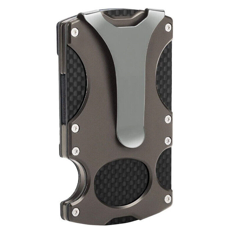 Tactical Metal Slim Money Clip Card Holder, RFID Blocking Aluminum Men Wallet