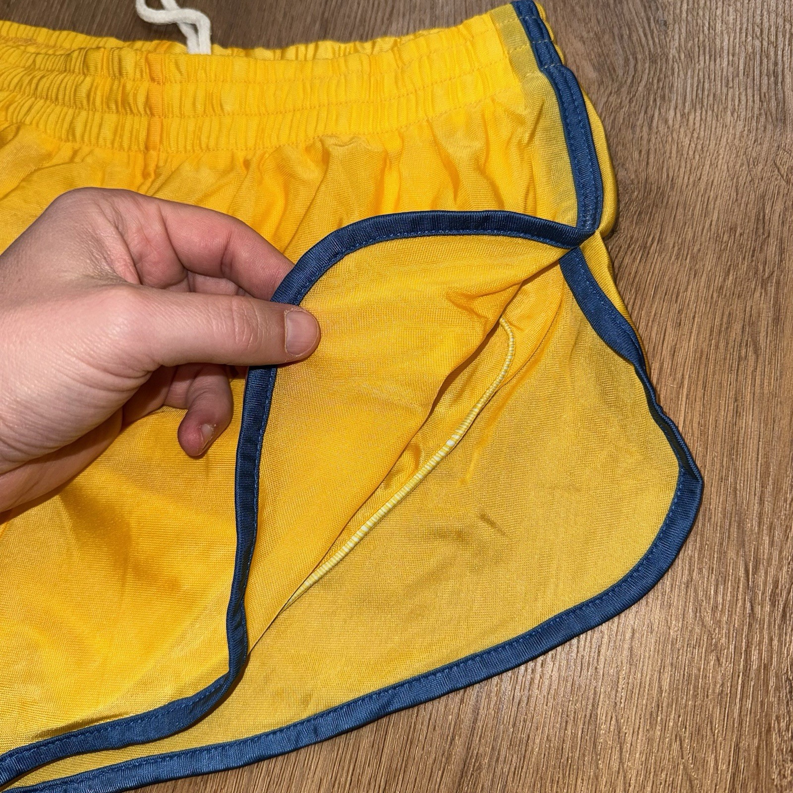 Vtg 70s 80s Running Shorts Mens Sprinter Split Side Thin Nylon Gym NOS Large
