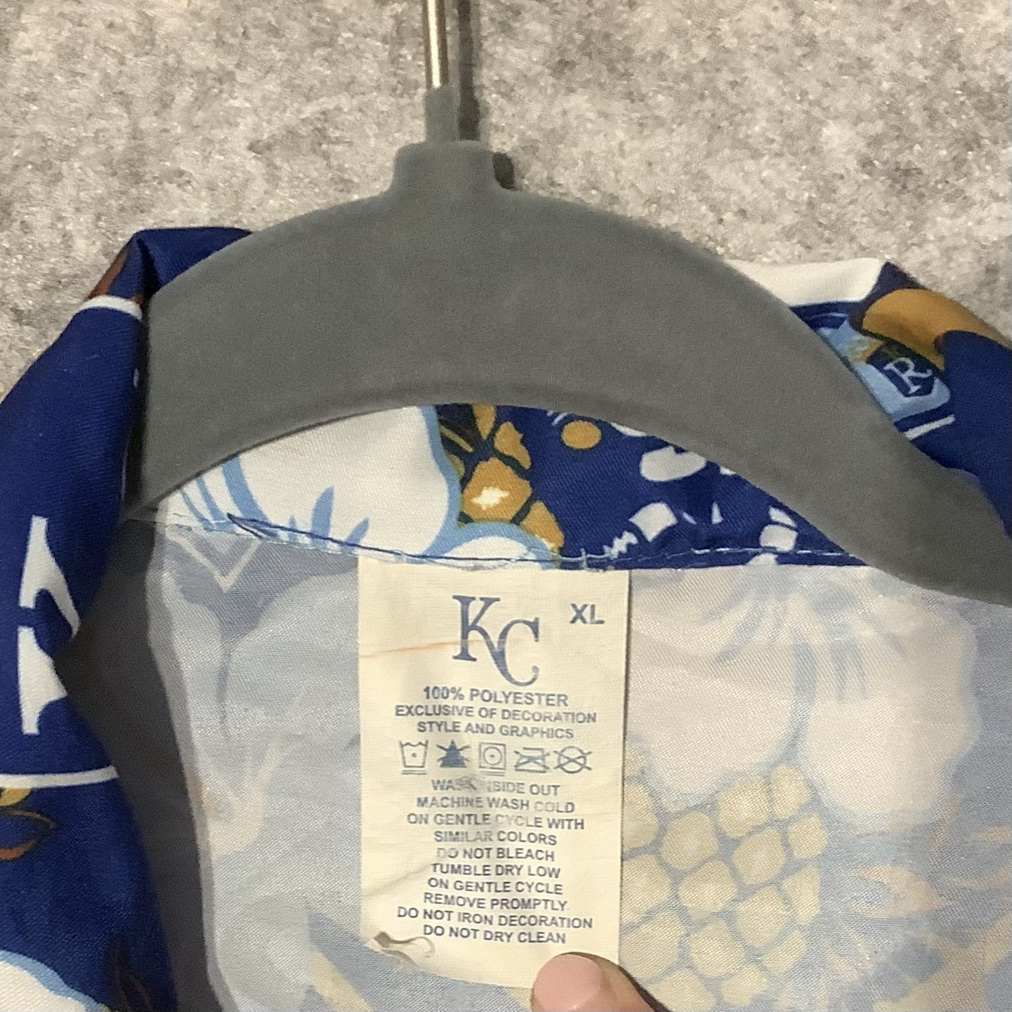 KC Kansas City Royals Hawaiian Floral Button-Up Shirt Sz XL