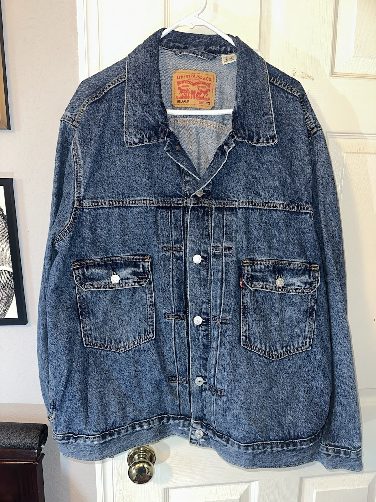 Levi’s Type 1 Style Trucker Denim Jacket Men’s XXL Relaxed Blue Jean Coat EUC