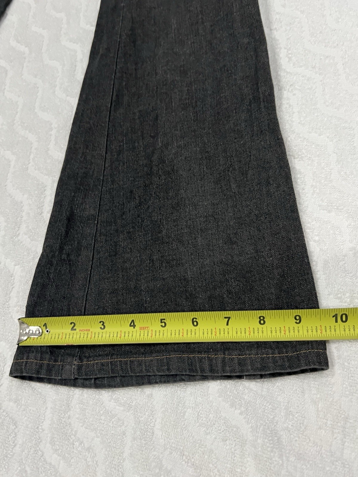 Vintage Women Gucci by Tom Ford Size 38 Wide Leg Boot Cut Flared Jeans Dark Gray