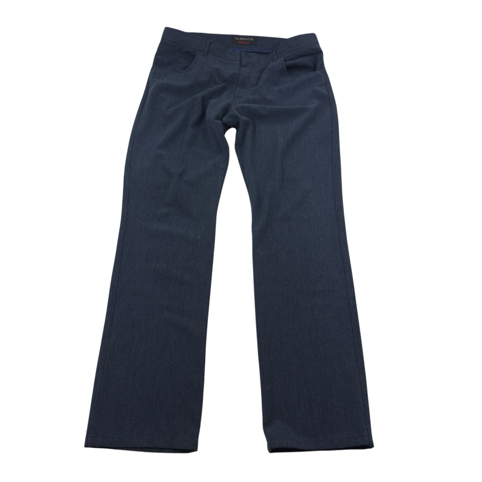 Alberto Modern Fit Ceramica 5 Pocket Pants Navy Blue Men’s 36×34 Polyester Blend