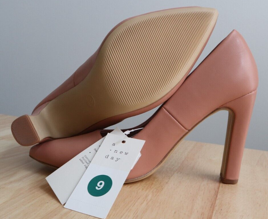 Women’s Shoes Sue Blush Memory Foam Contoured Pointy Toe Pumps Heels Brown 9