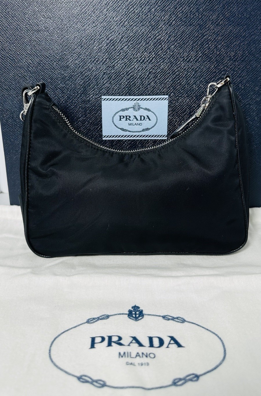 Authentic PRADA RE-Edition 2005 Shoulder Bag Black Nylon
