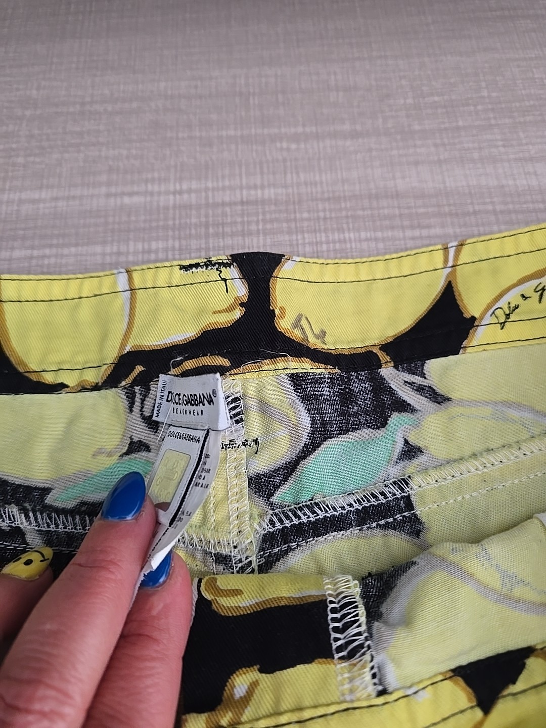Dolce & Gabbana Beachwear Lemon Print Mini Skirt Size M Made In Italy Authentic