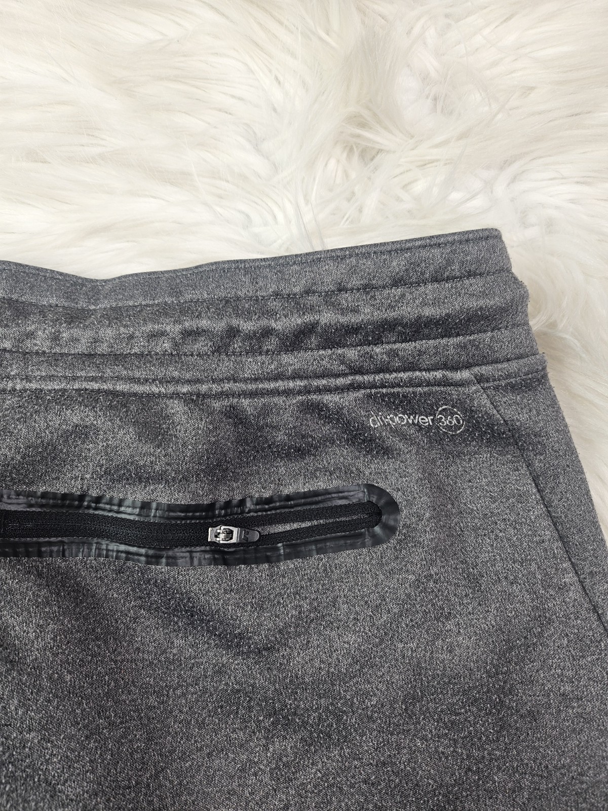 Russell Dri Power 360 Athletic Gym Shorts Mens SZ (L) 36-38 Gray Zip Pockets