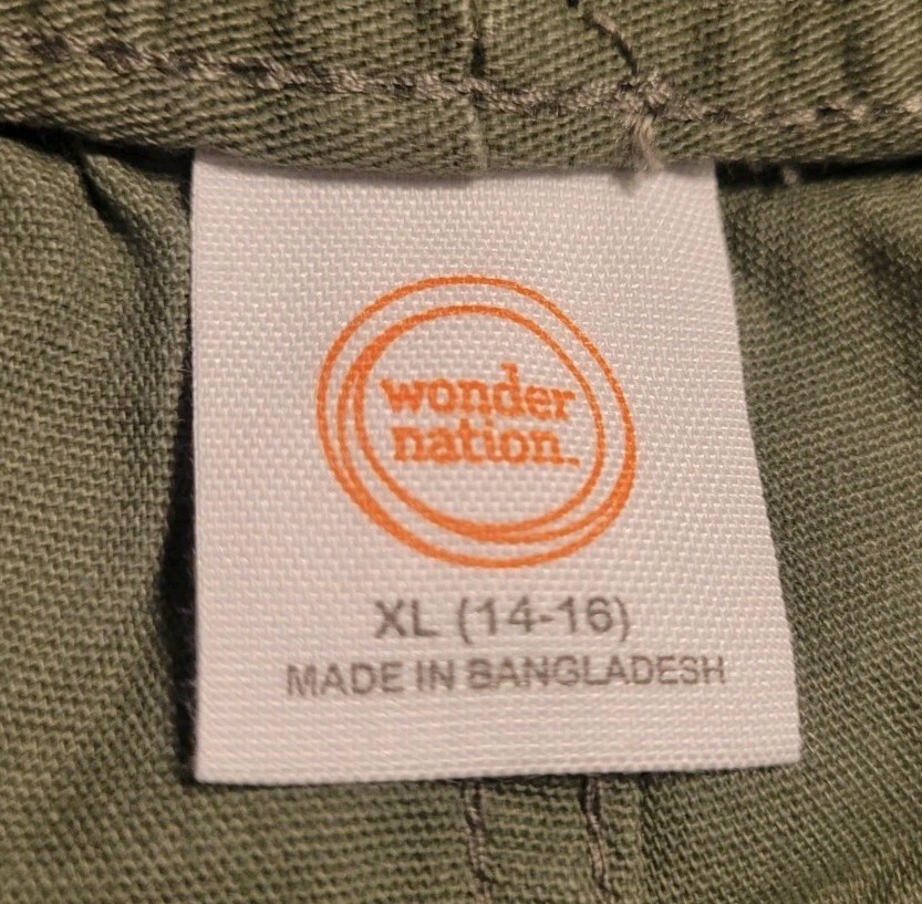 4 Pair Wonder Nation Pull On Pants 14-16 XL 1 Olive, 2 Black, 1 Khaki Free Ship!