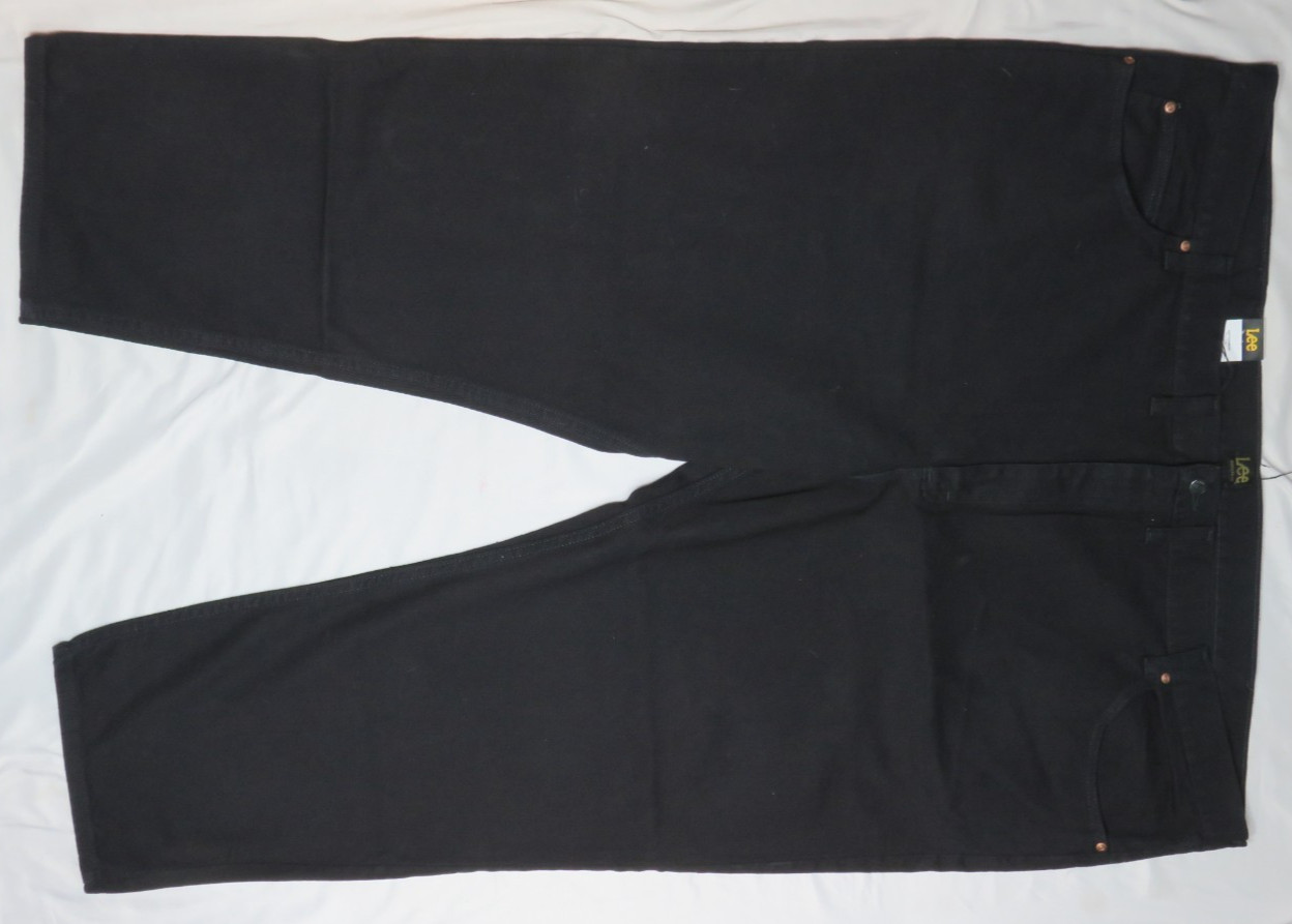 LEE MEN DOUBLE BLACK JEAN 58X29 REGULAR FIT STRAIGHT 100% COTTON DENIM NEW NWT