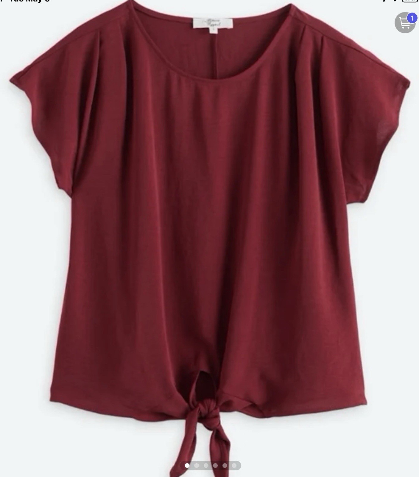 Beacon tie in front blouse from stitch fix Women’s XL Top Burgundy