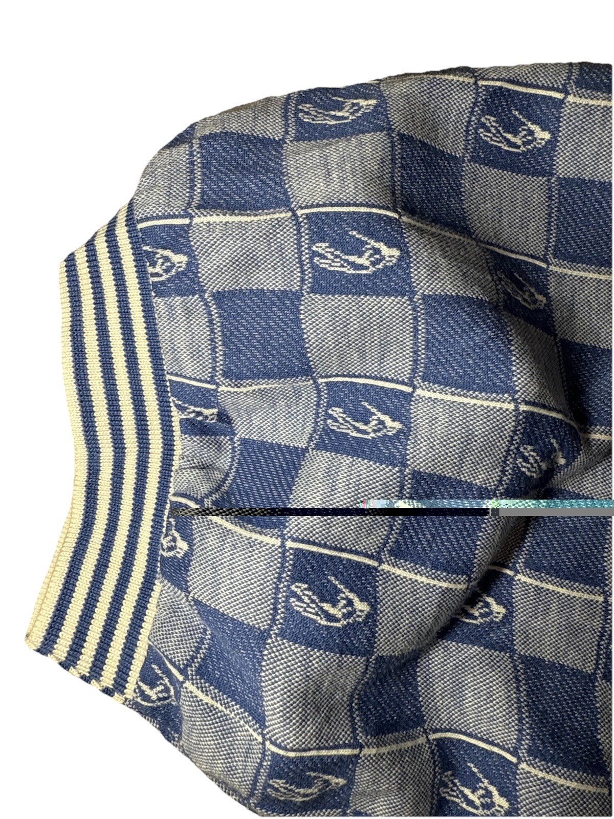 Player’s by Van Heusen Vintage Checkered SS Polo Men’s Size XXL Blue White