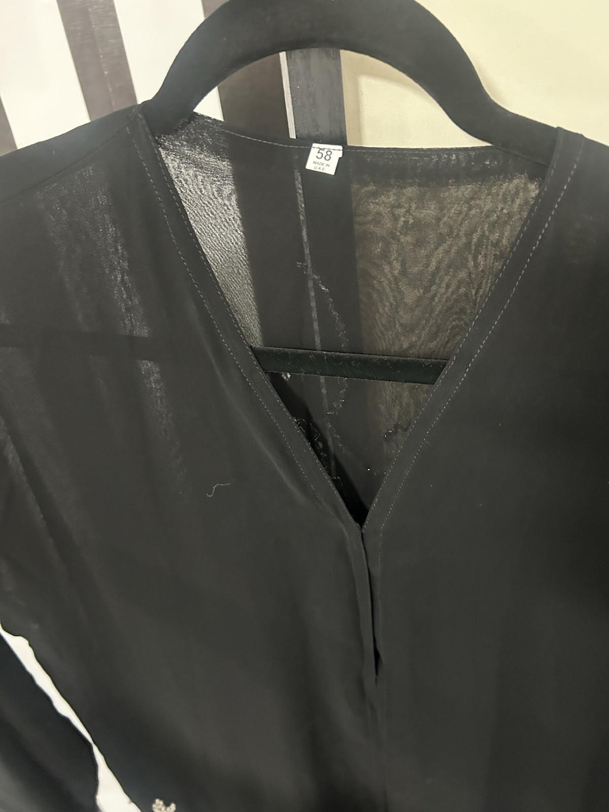 Modest Abaya Dress Open Front Black Size 58 in length Lightweight Elegant
