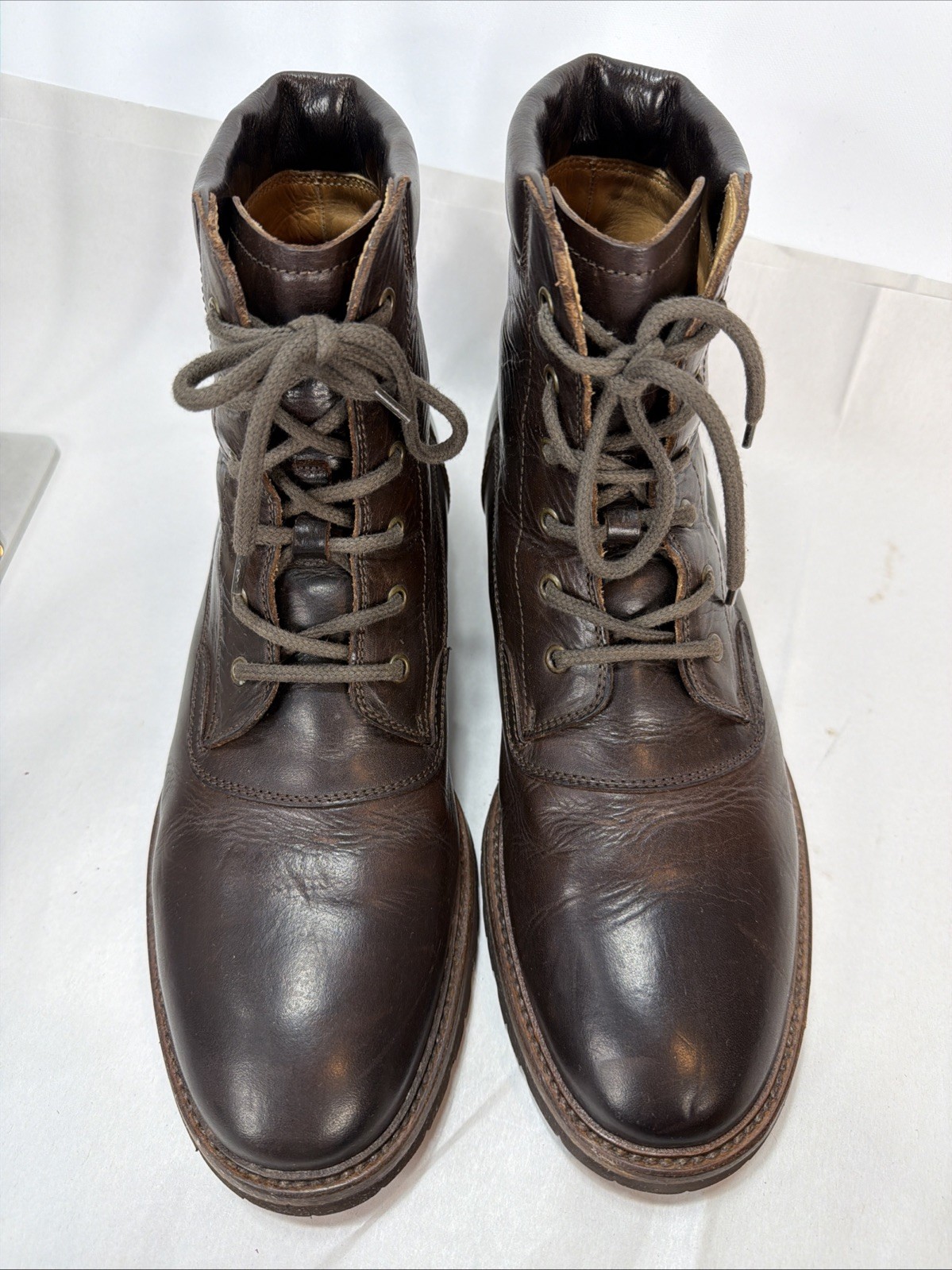 Brunello Cucinelli Leather Combat Boots Size 45 in Brown