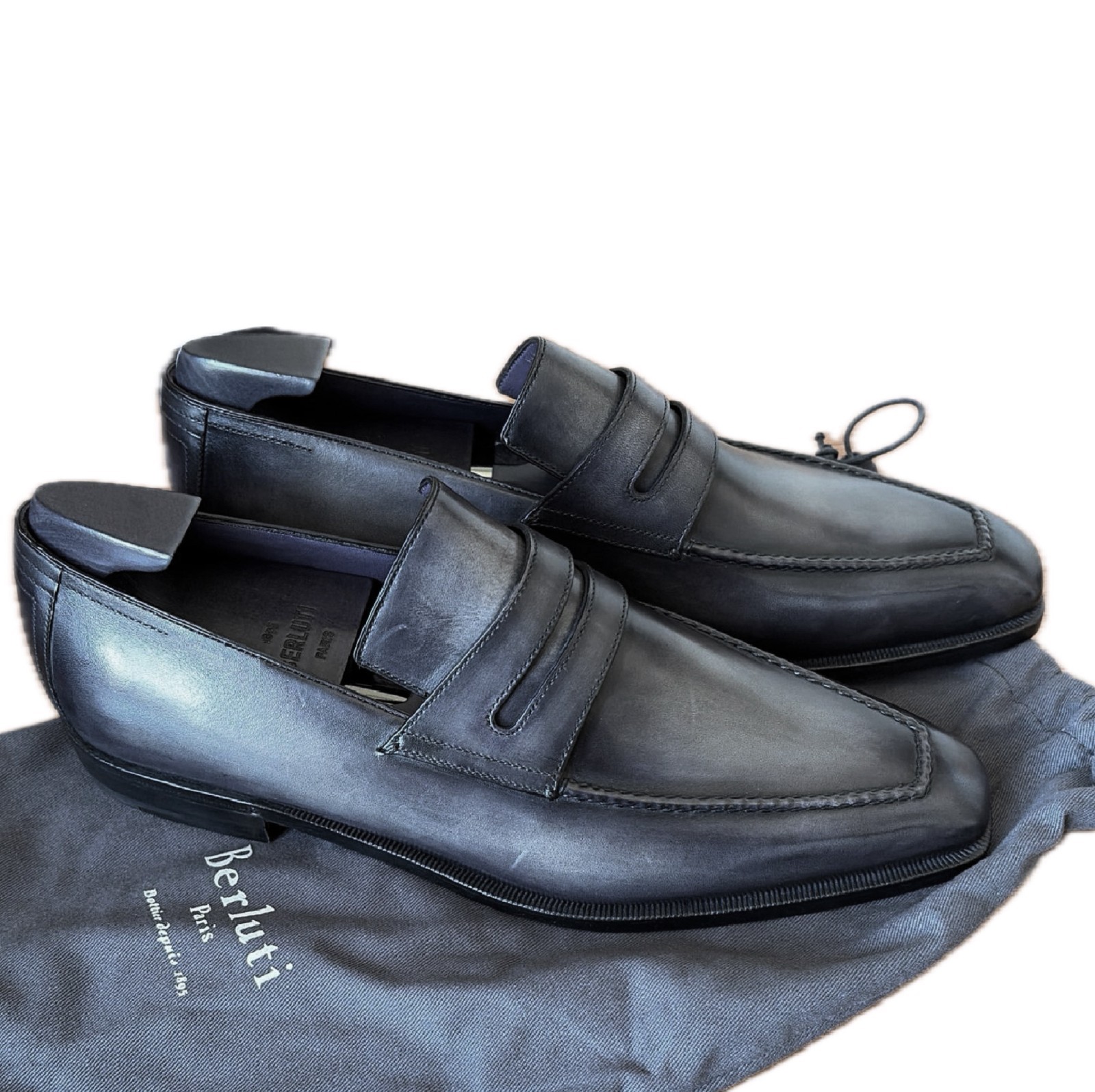 $2,660 BERLUTI 8 Andy Demesure Loafer Nero Grigio BNIB!