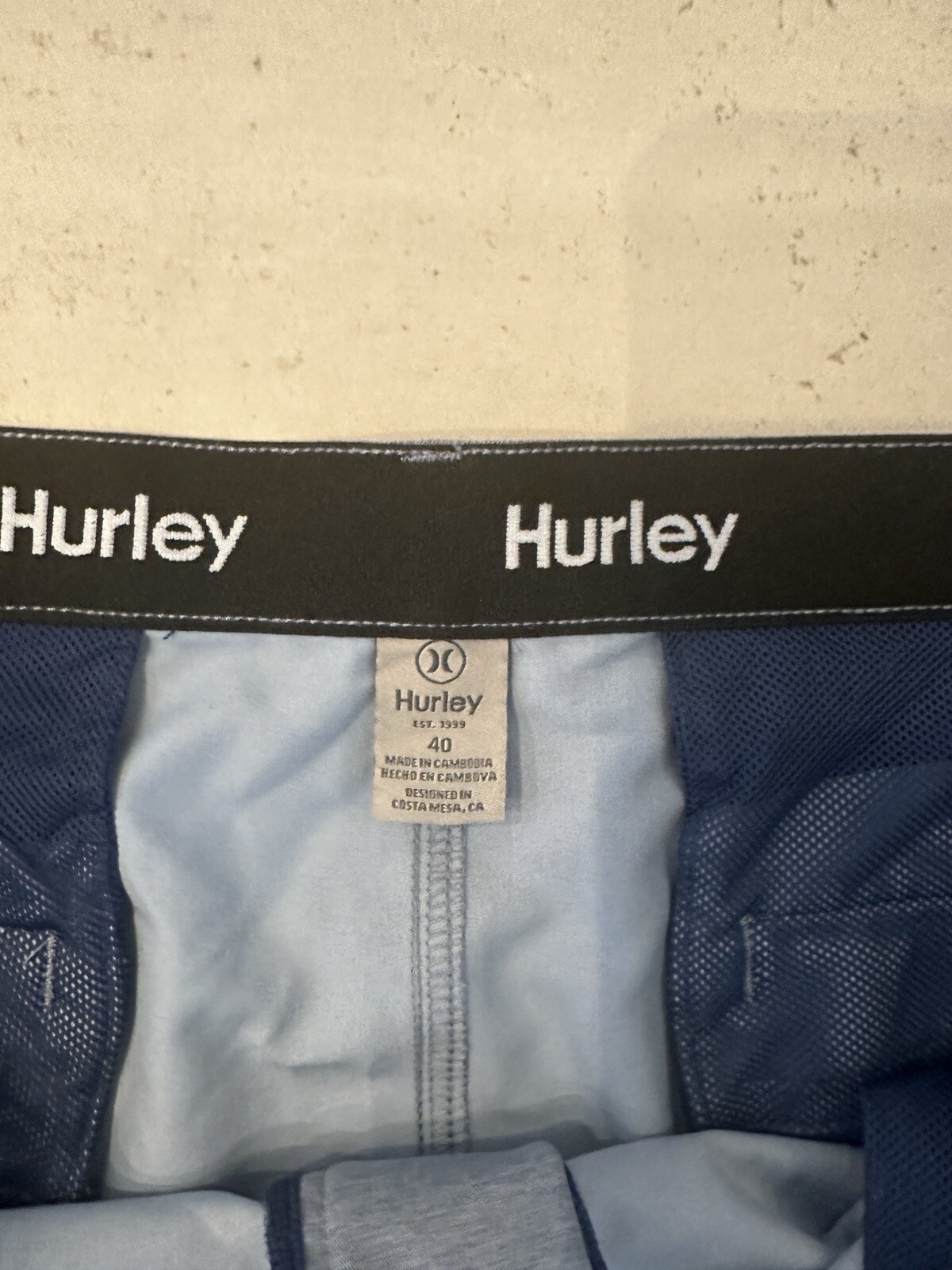 Hurley Men’s Quick Dry Classic Fit Hybrid Shorts Size 40 Blue
