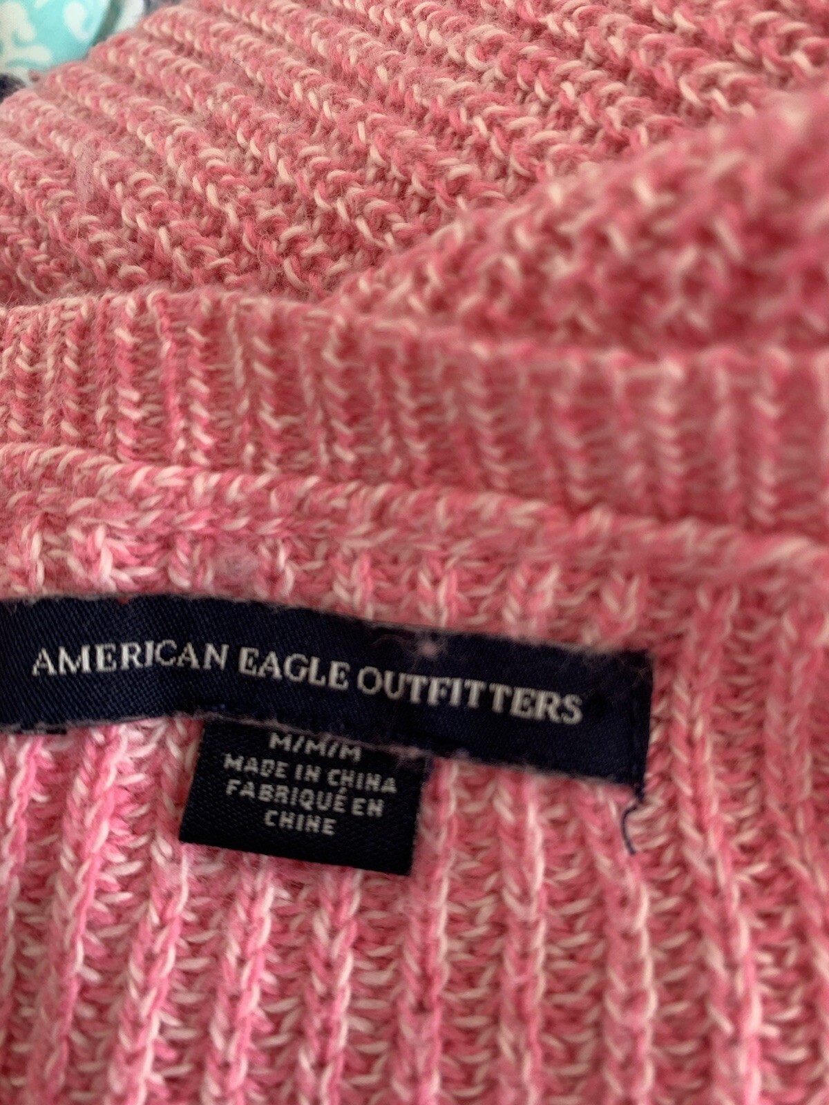 AMERICAN EAGLE PRETTY PINK COTTON ACRYLIC BLEND LONG SLEEVE SWEATER – SIZE M