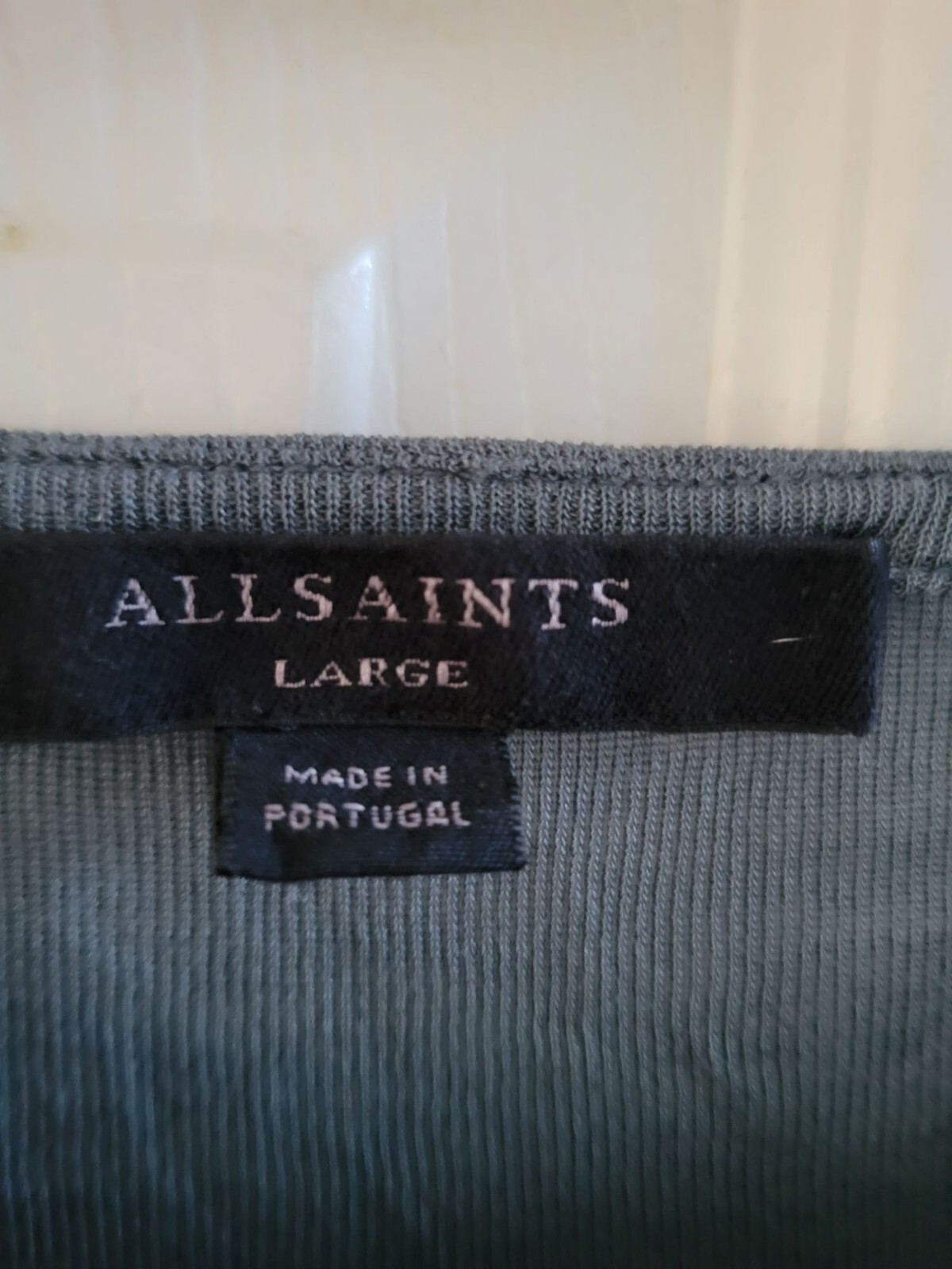 ALL SAINTS Womens Francisco Light Blue semi Sheer top size Large