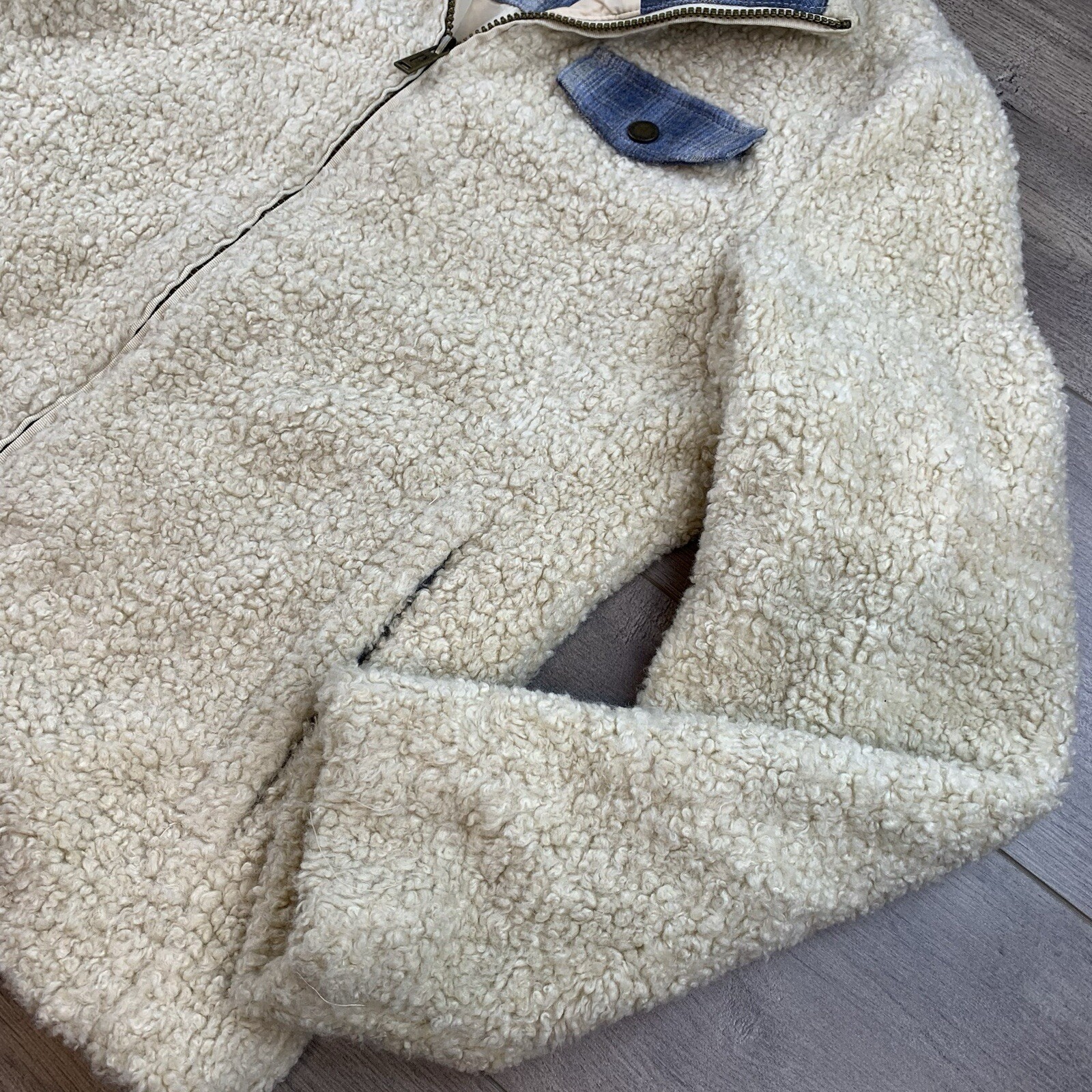 NWT Pendleton Full Zip Sherpa Jacket Women’s Small Beige Fleece Deep Pile Teddy