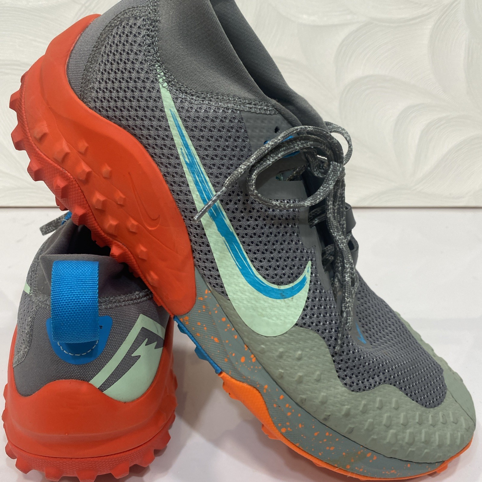 Nike Mens Wildhorse 7 Trail Running Shoes Grey Orange CZ1856-003 Size 12.5