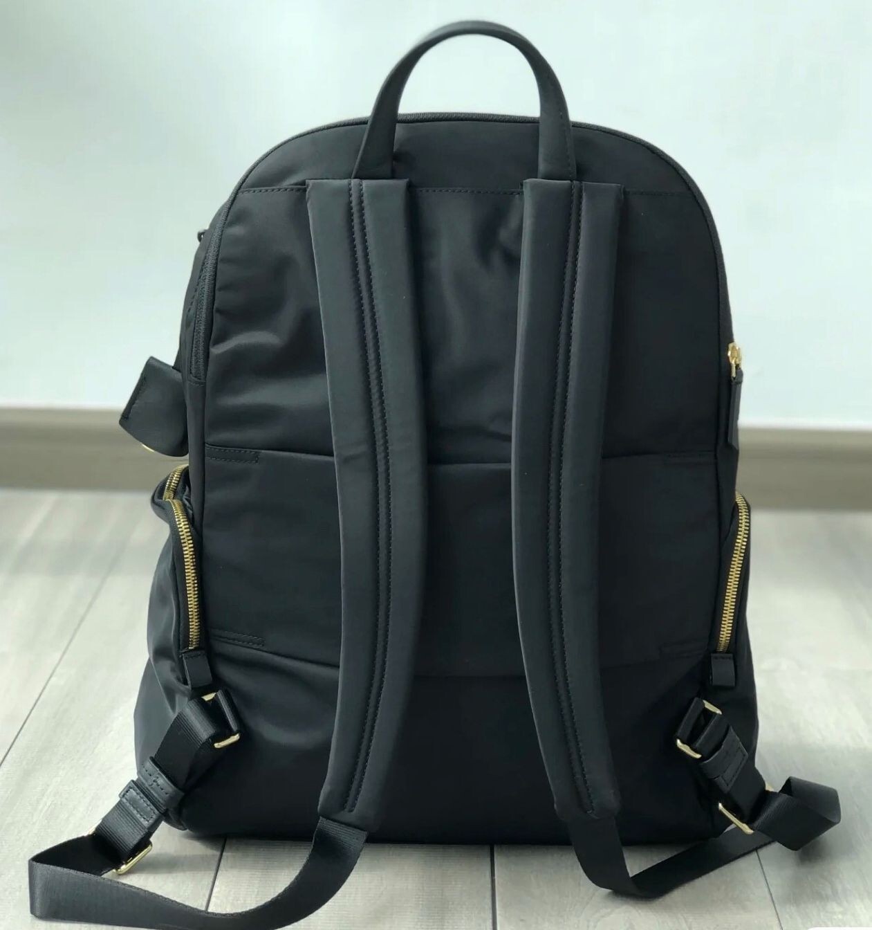 TUMI Voyageur Backpack Carson Ladies Black Nylon & Leather Bag Casual Outlet