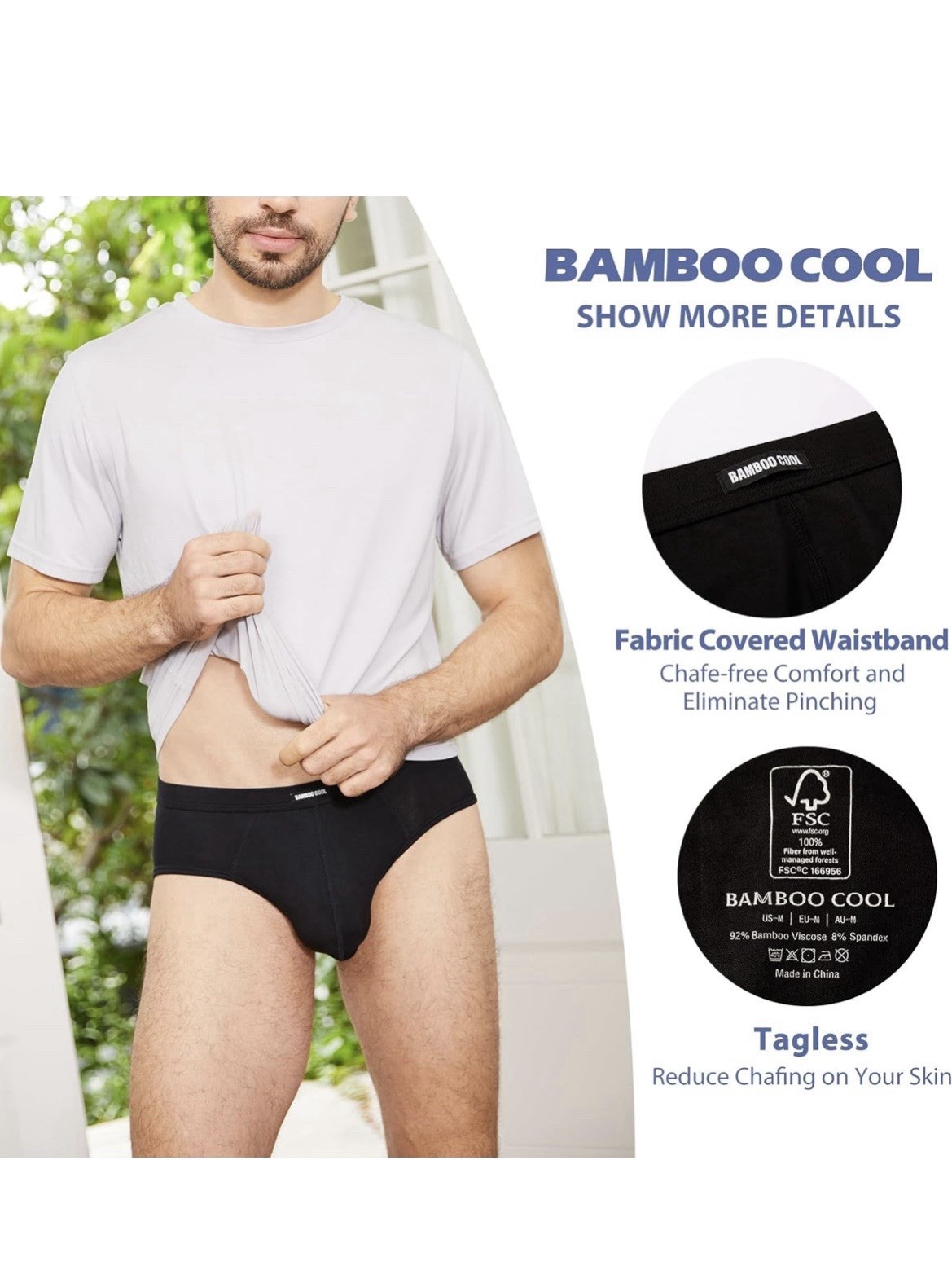 7 Pairs Bamboo Cool Men’s Underpants Underwear Size XXL