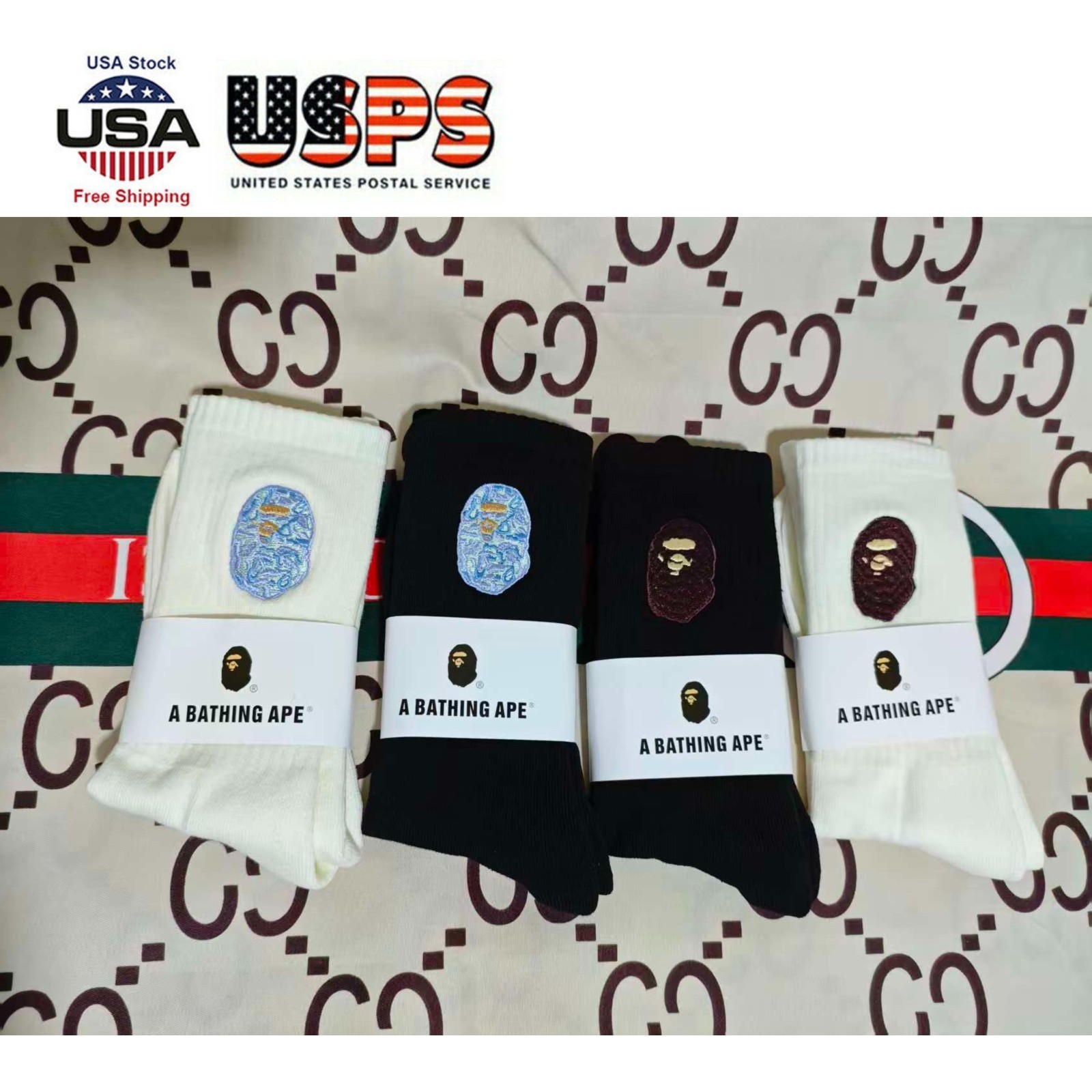 4PCS Bape socks AUTHENTIC