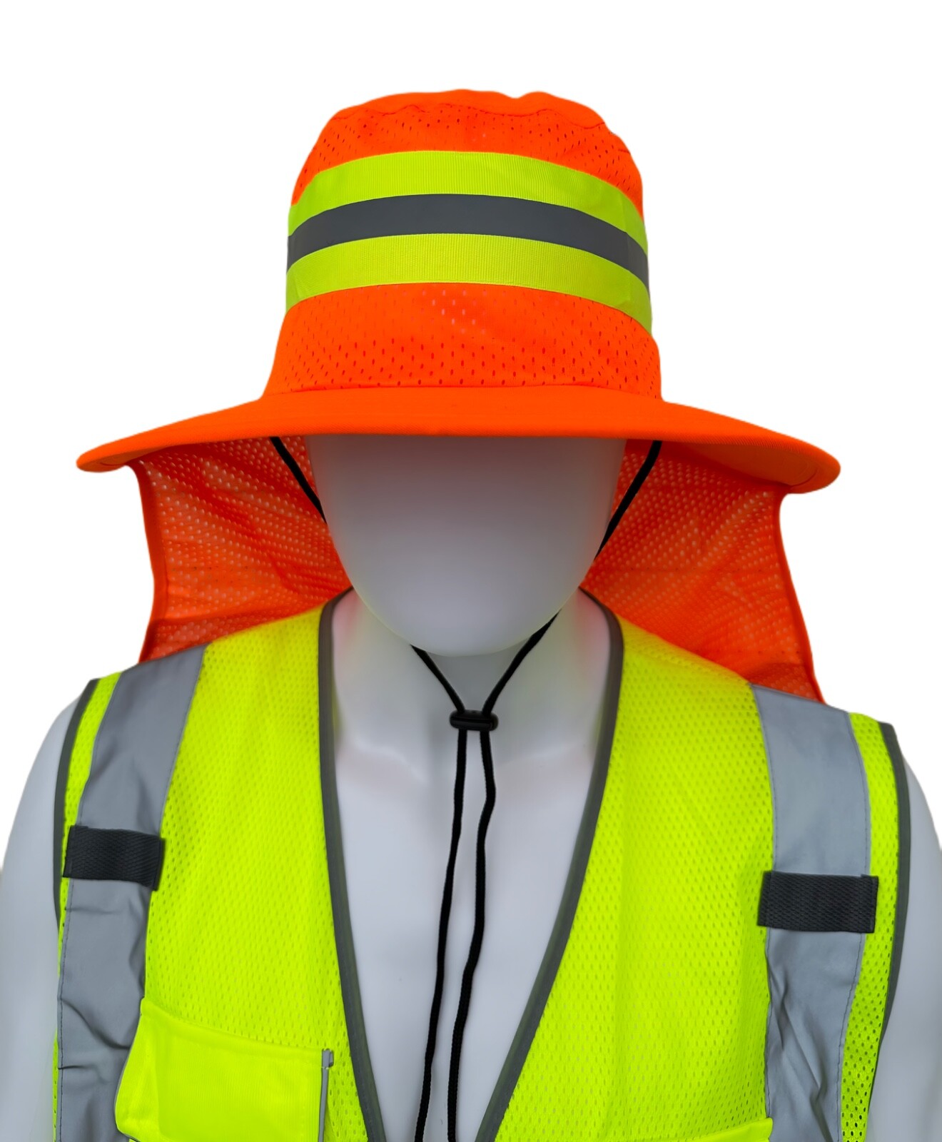 3 Pack Hi Vis Reflective Work Safety Neck Flap Boonie Hat Bucket Cap