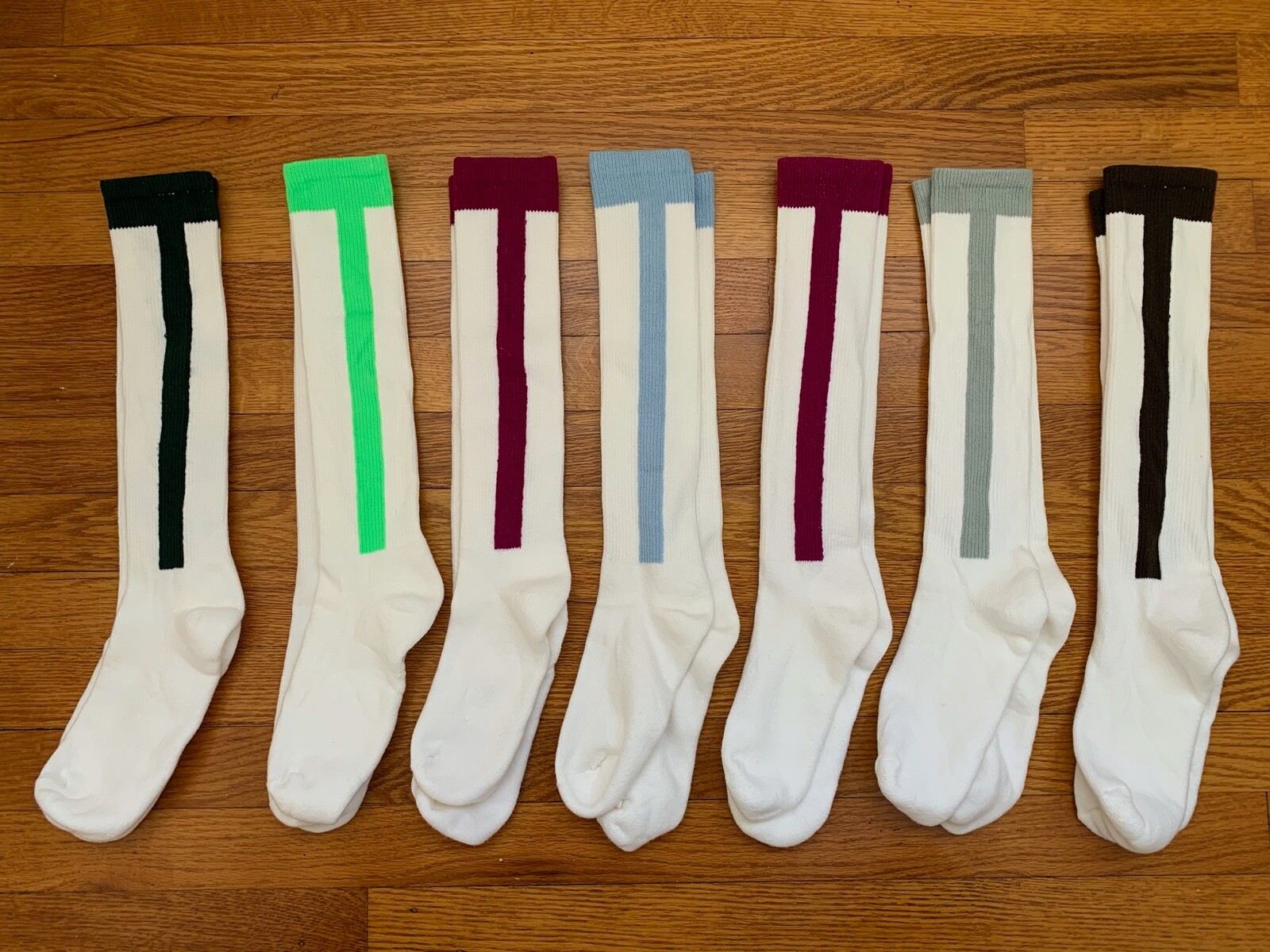Vtg. American Apparel Baseball Style Socks 9-11 Made in USA