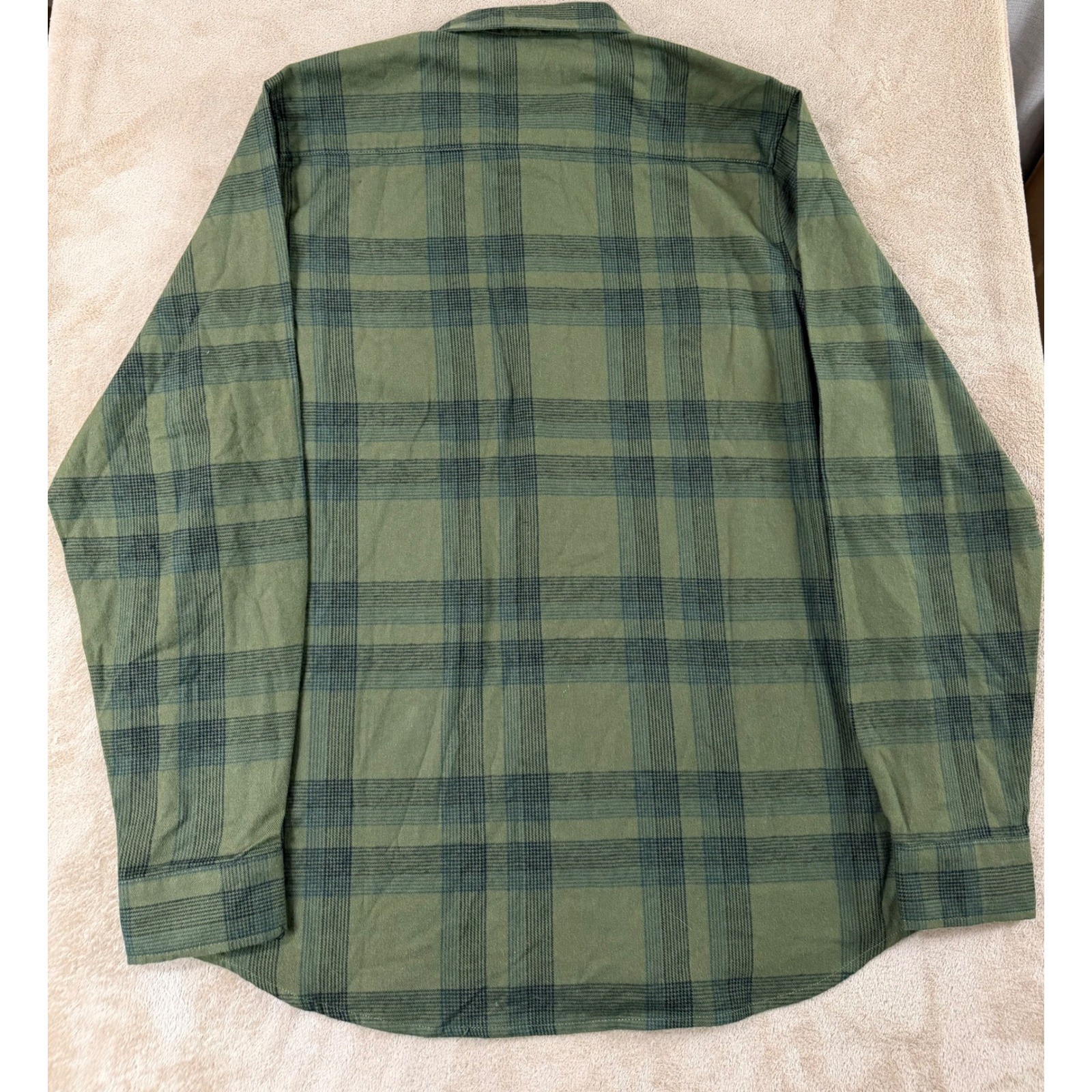 Troll Co Amperage Flannel Shirt Men Size XL Olive Green Plaid Snap Button up New