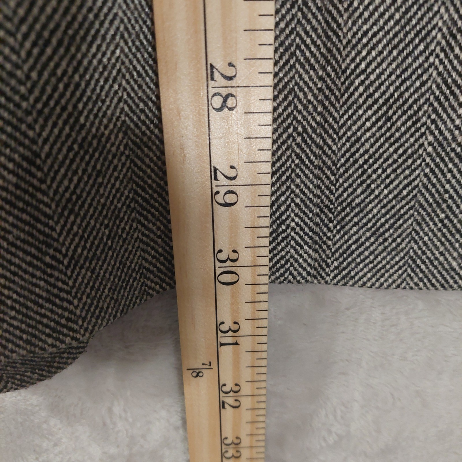 vintage Barons Presidential Herringbone Tweed USA made Jacket Elbow Patches 46R