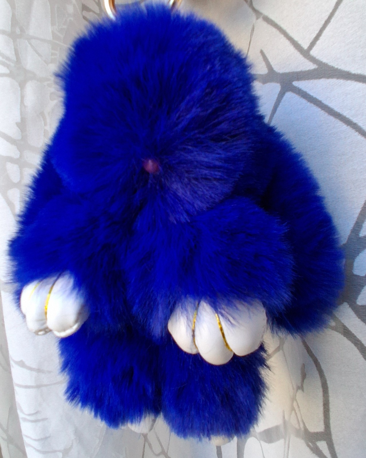 LFPU Blue Bunny Keychain Soft Fur Bag Charm Pendant Inspired By Bunny Lulu, NEW