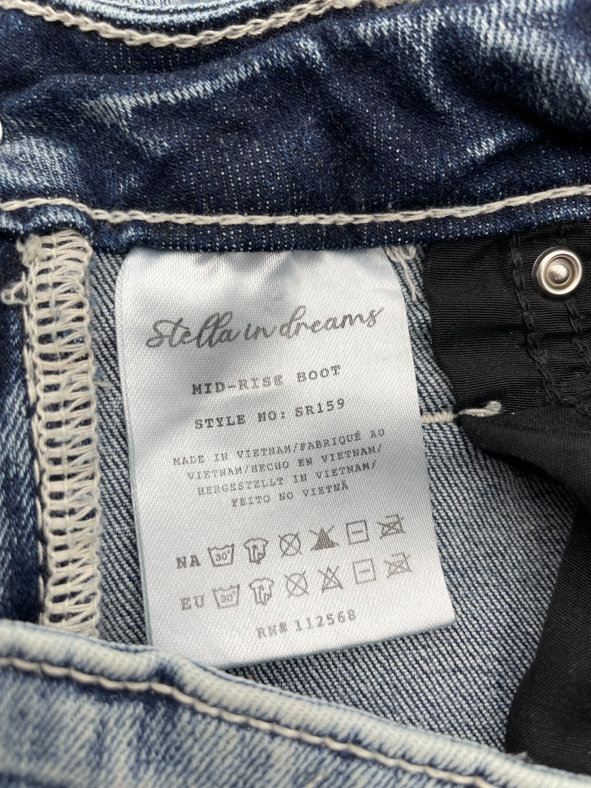 Stella In Dreams Bootcut Jeans 7/28 Western Longhorn Embroidered Bling Pockets