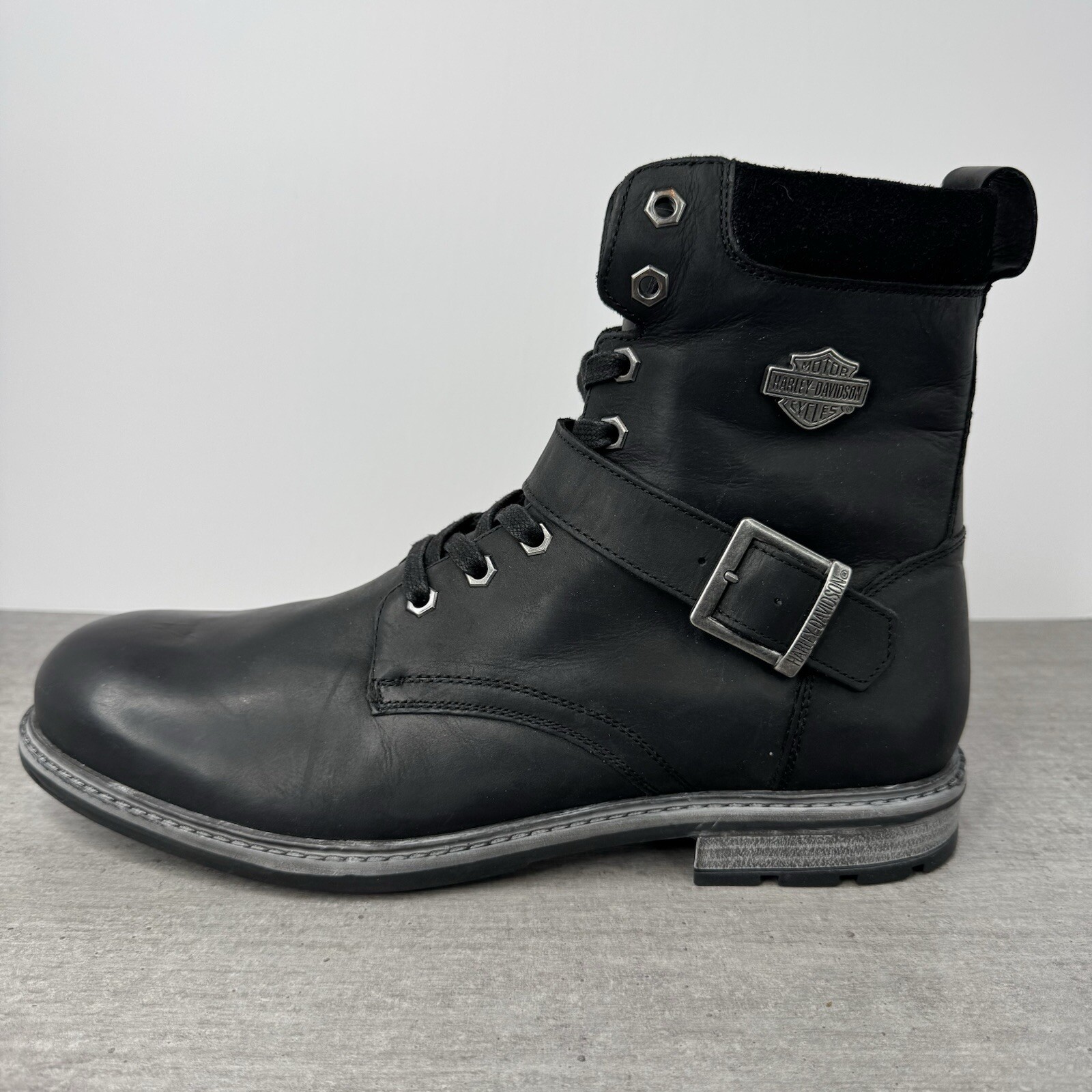 Harley-Davidson Hicklyn Strap 6.75″ Black Motorcycle Boot D96276 Men’s Size 11.5
