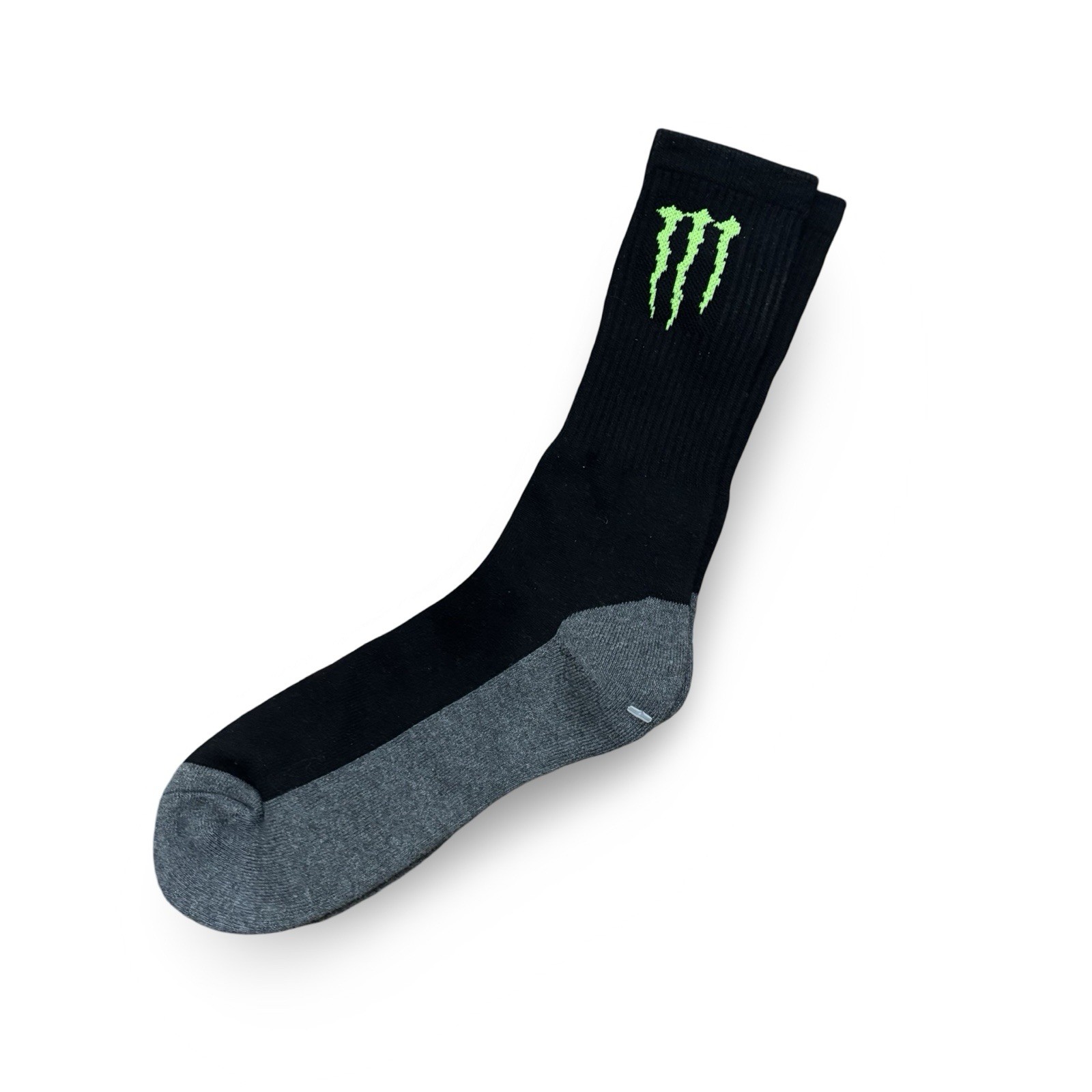 Monster Energy Black Crew Socks Nylon Polyester Blend NEW Skate BMX Sports