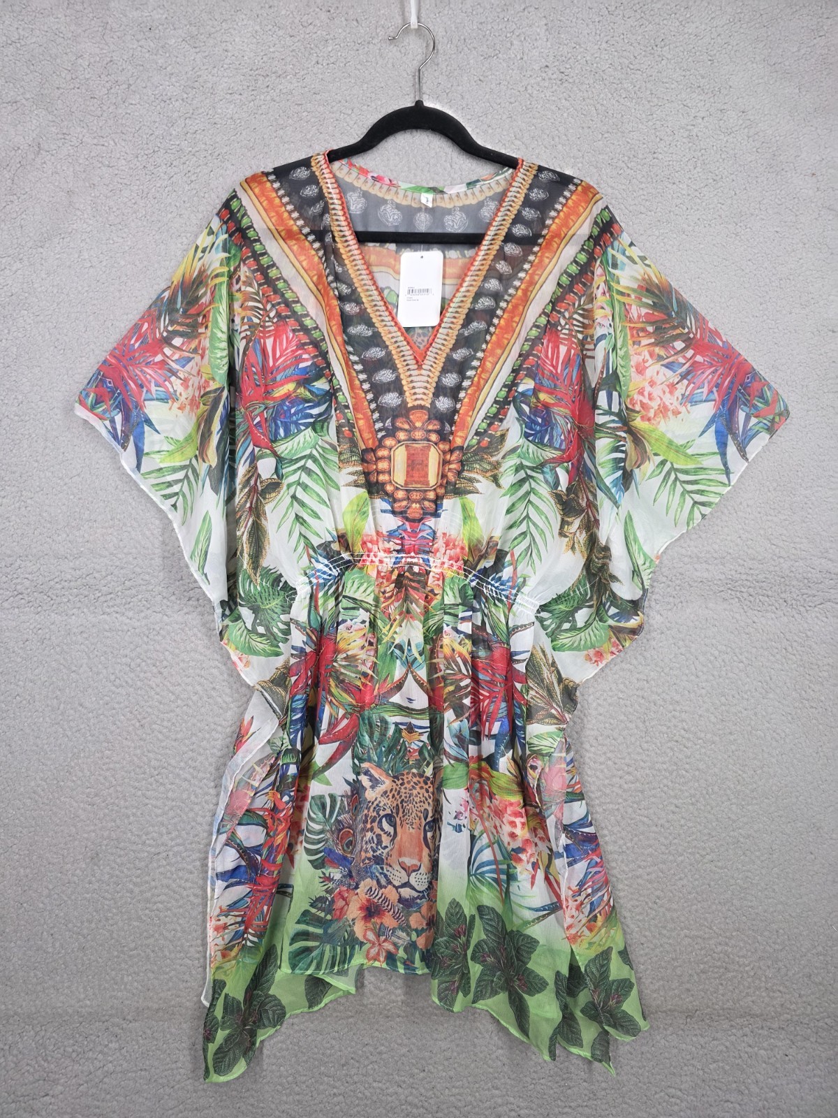 Beachwear Swim Cover Up One Size Resort Vacay Tropical Print Floral Hawaiian