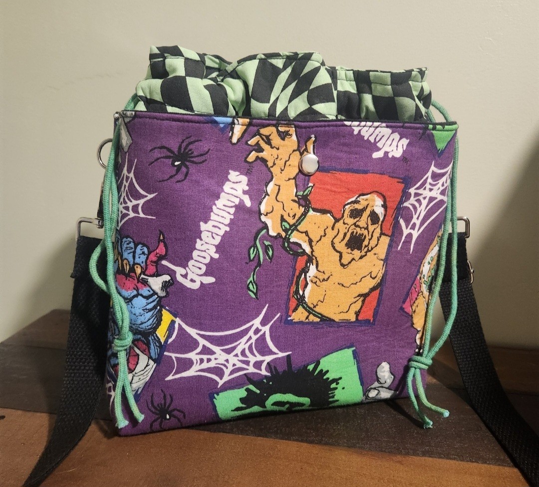 Handmade Goosebumps Drawstring Crossbody Bag