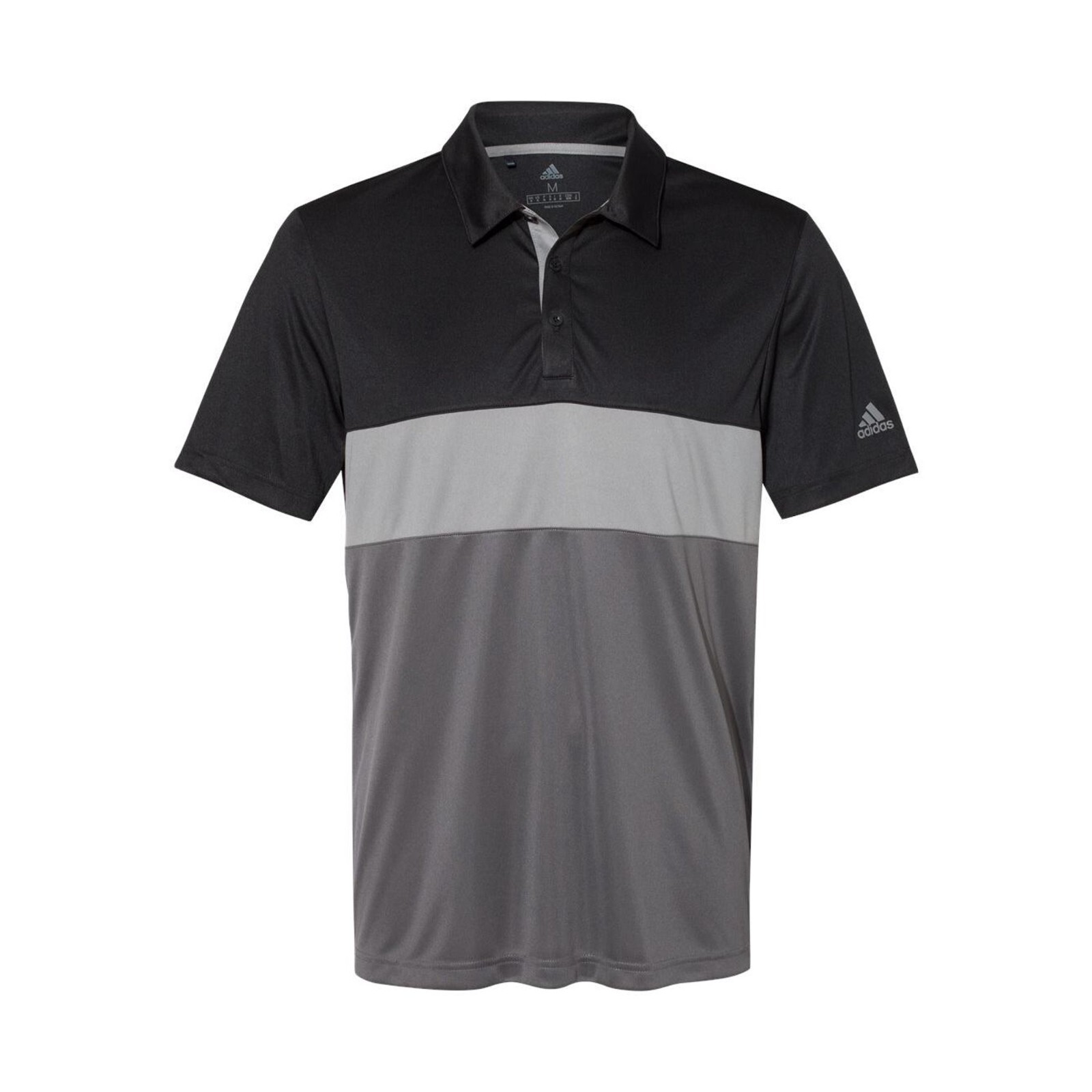 Adidas NEW Mens Merch Block Polo Shirt A236 Black/Grey Three Grey Five 2XL $65