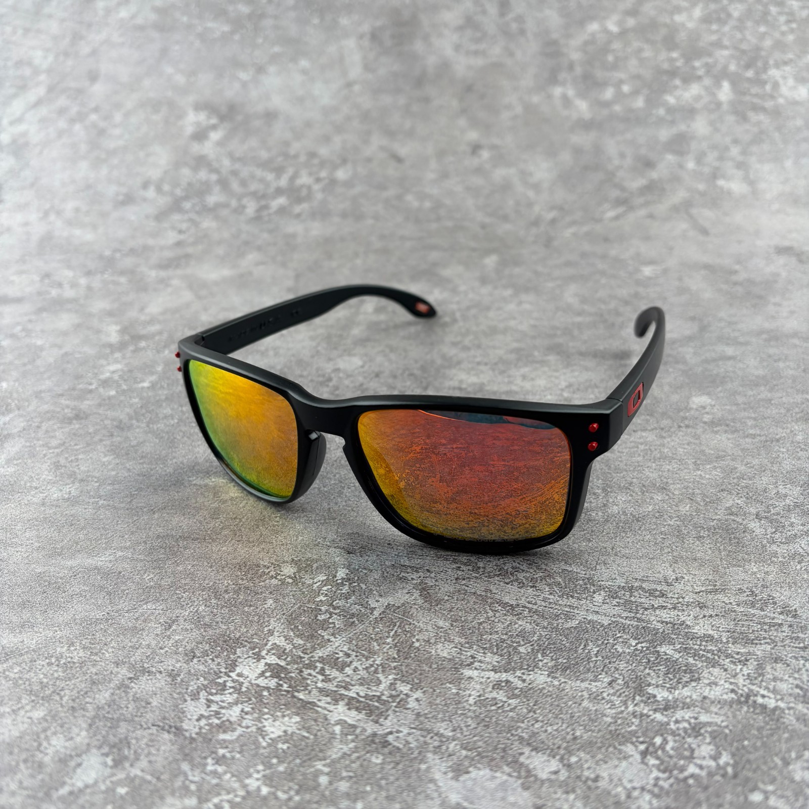 Oakley Holbrook Sunglasses Black Frame Orange Lens With Box, Case, & Accessories