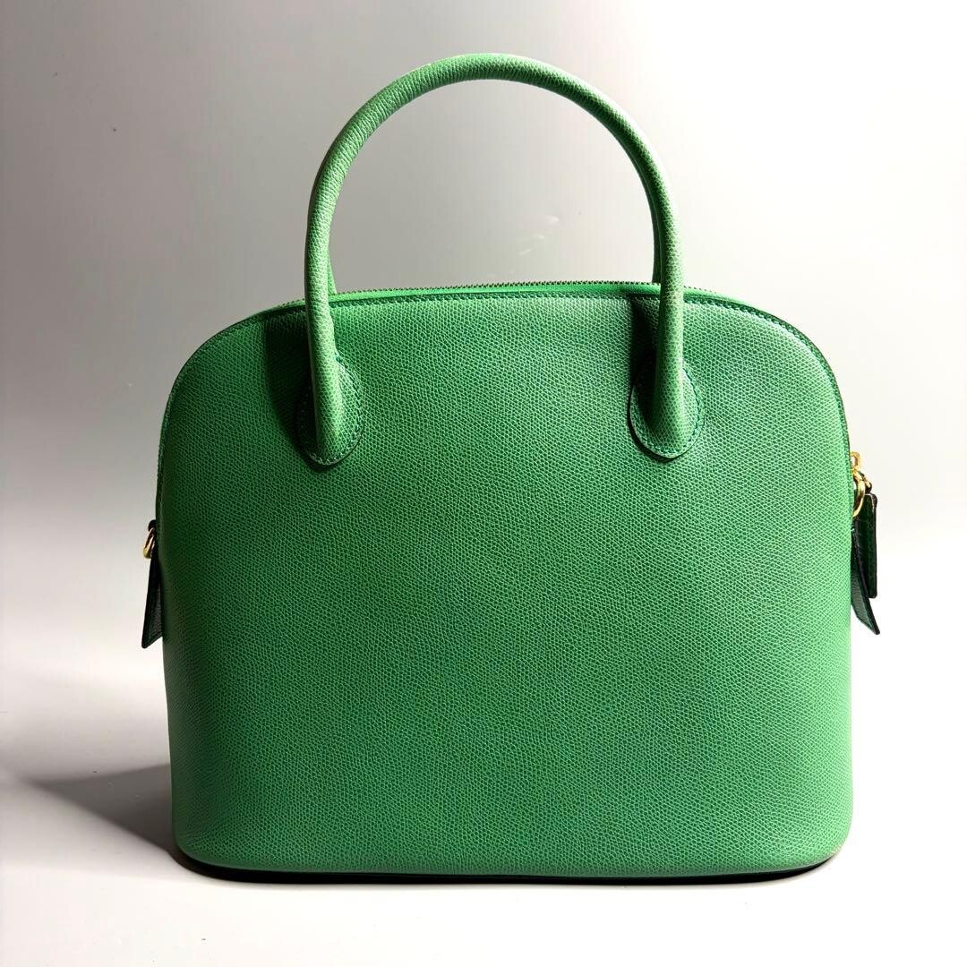 CELINE 2way Handbag Leather Green Vintage Authentic From Japan