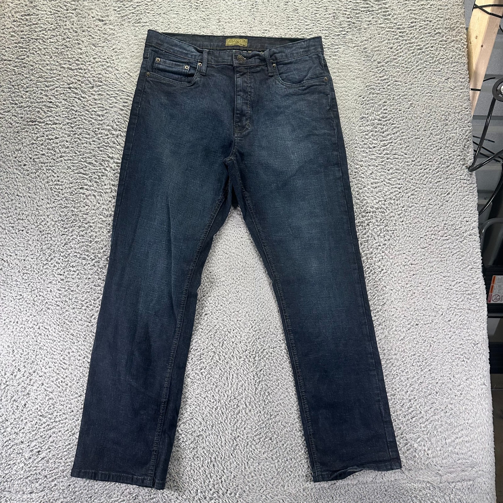 Urban Star Jeans Mens 36×32 Blue Cotton Denim Straight Relaxed Fit Faded Stretch