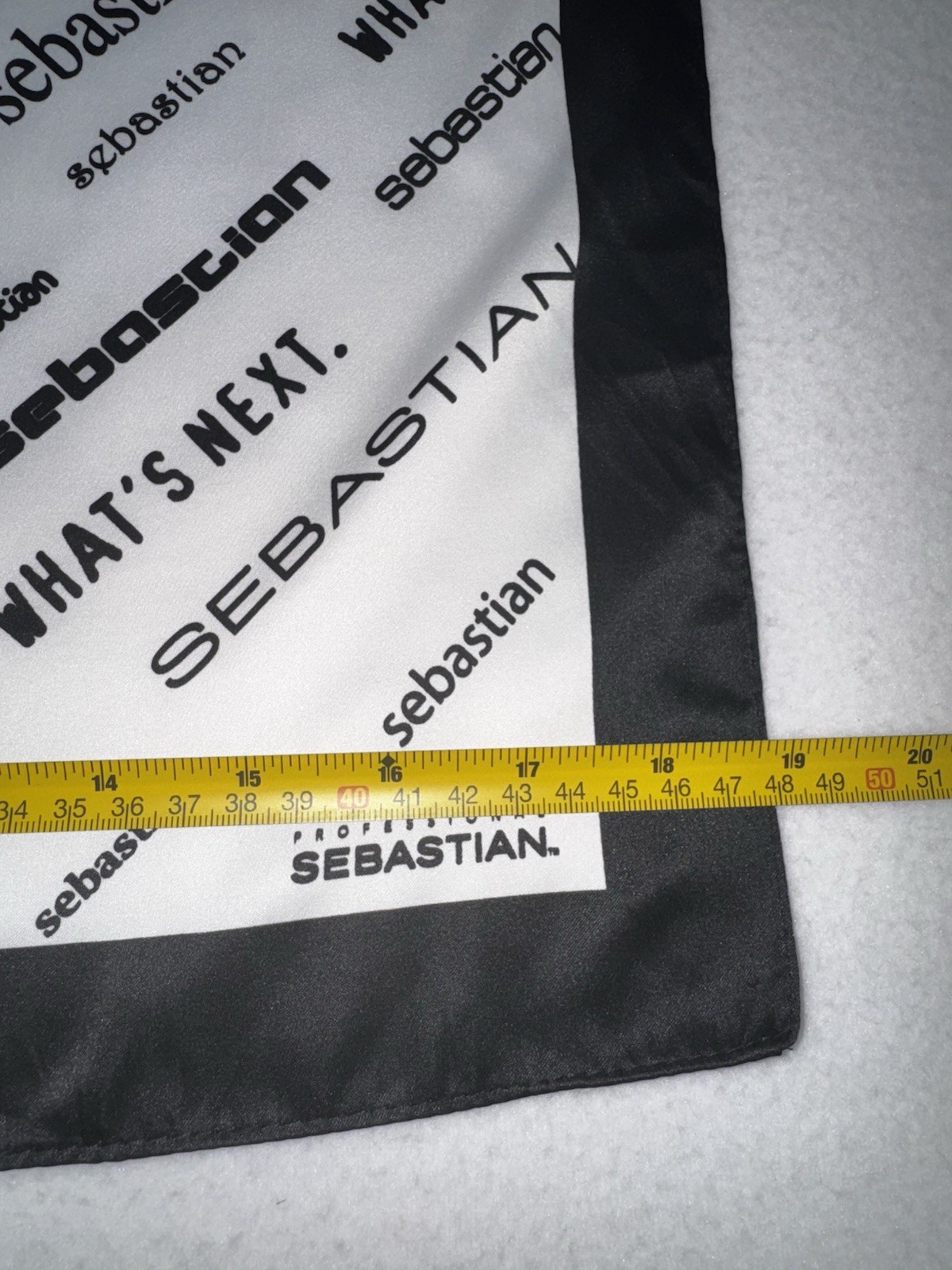 RARE Sebastian Professional Hair Care Promotional Scarf Black & White Logo