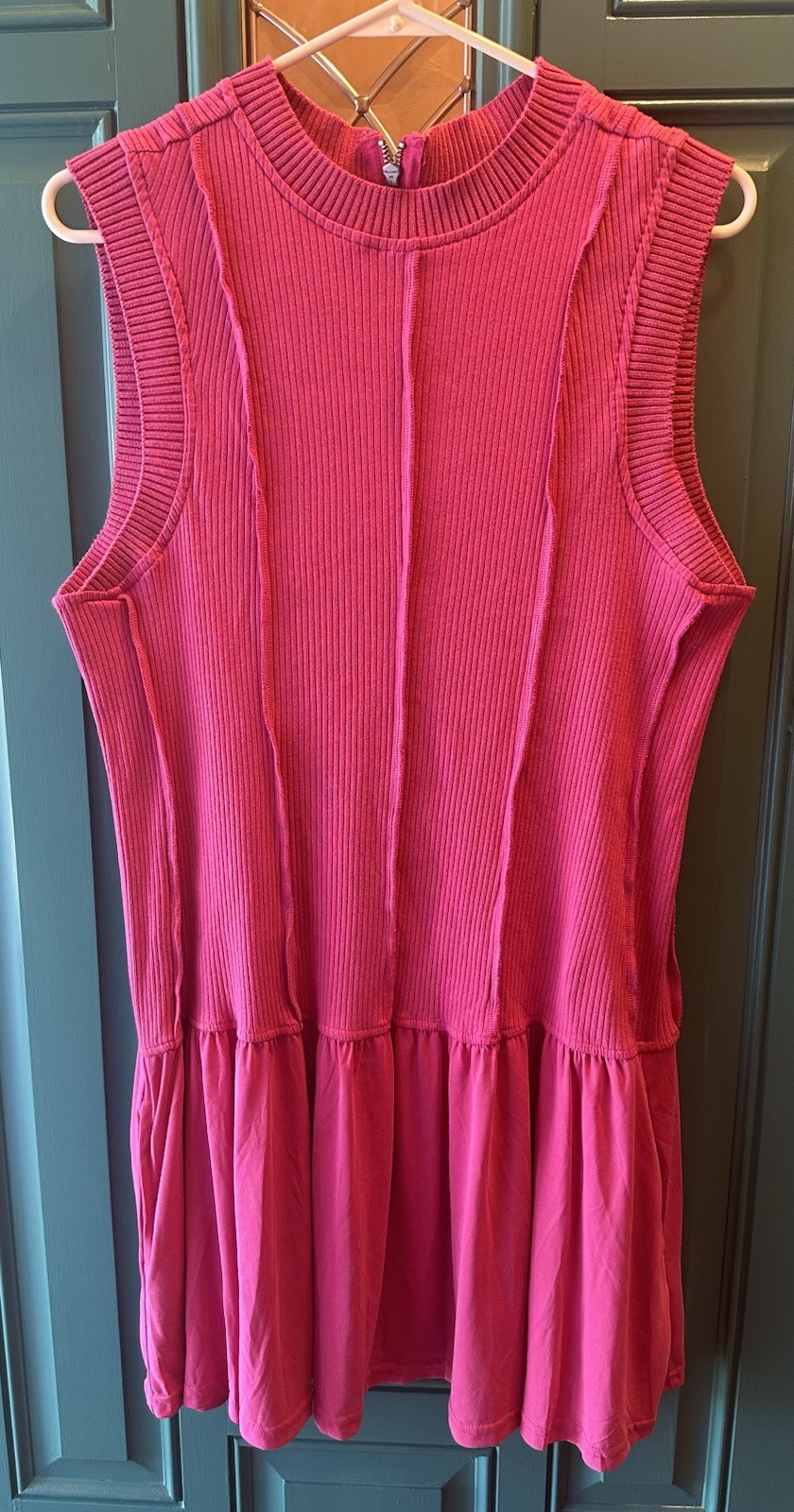 DAILY PRACTICE ANTHROPOLOGIE Pink Mini Dress Sz Large Buzzer Beater Sleeveless