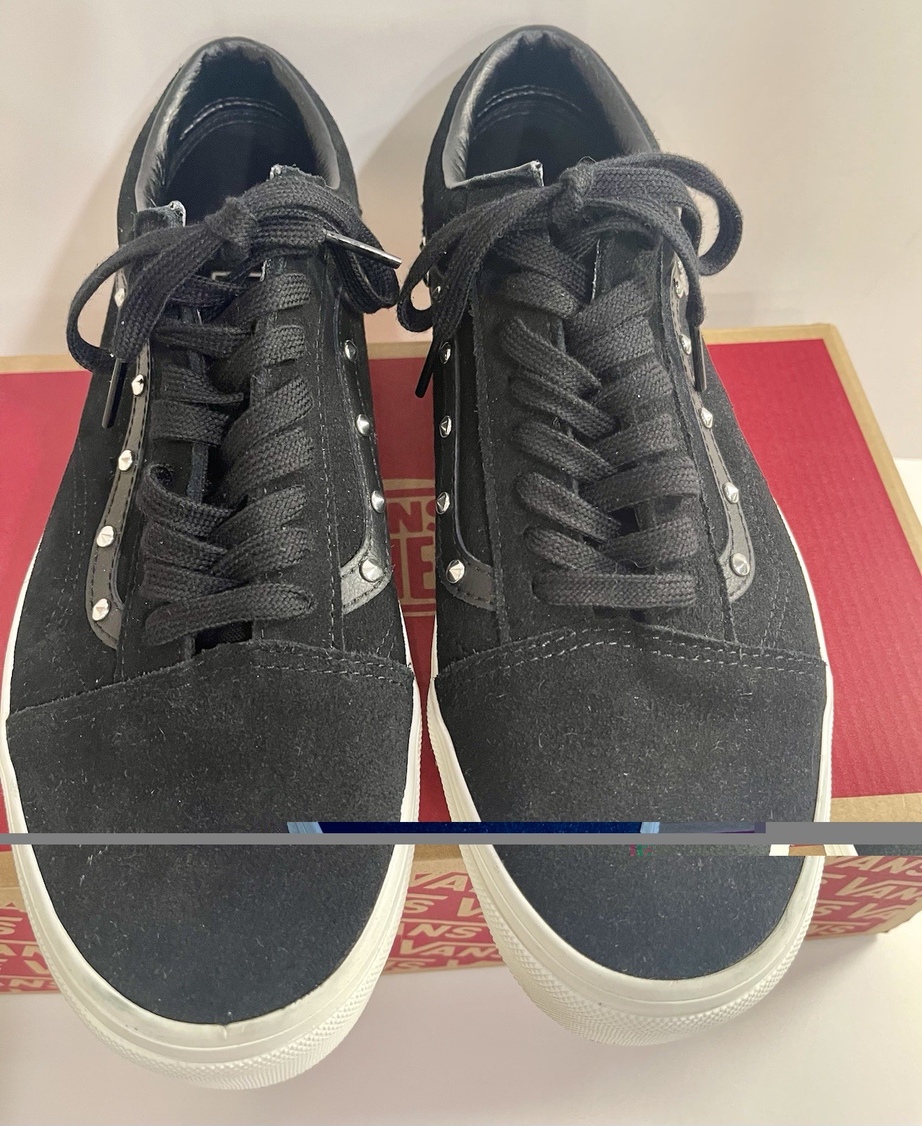 VANS Off The Wall Old Skool Spikes Black Studded Skate Shoes Men 8.5 Women 10
