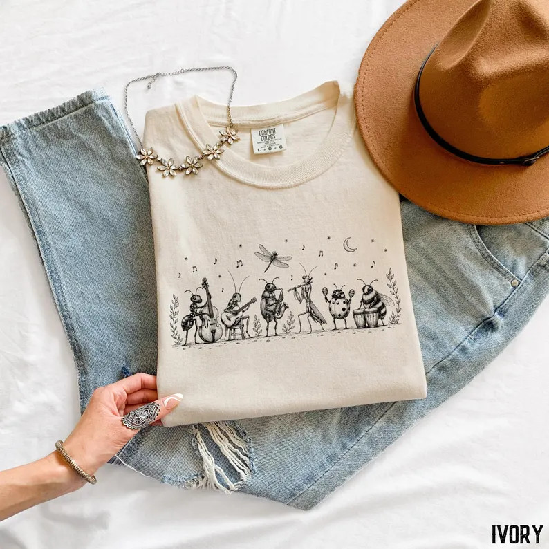 Whimsical Insect Bug Band Music Comfort Tee