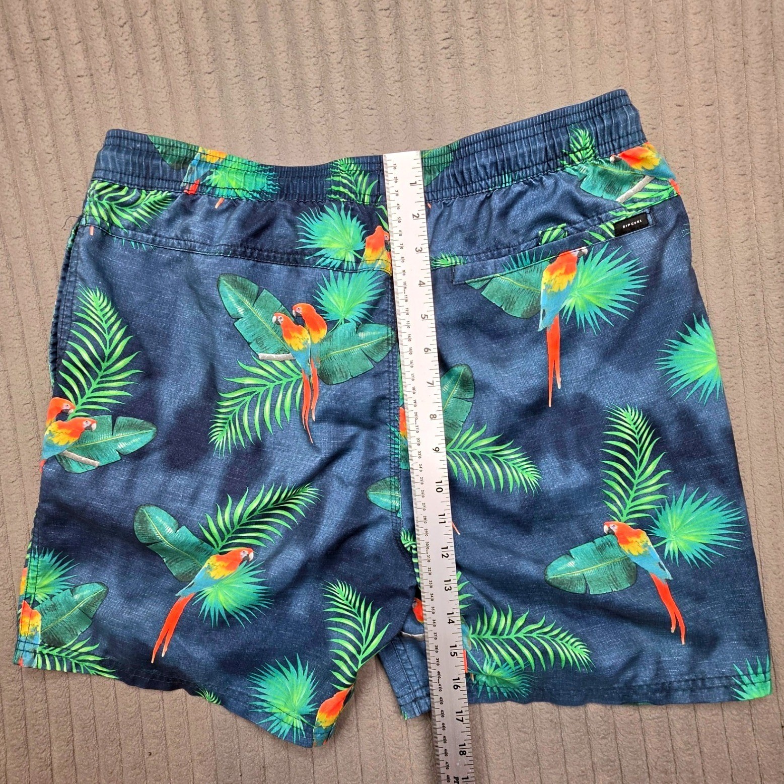 Rip Curl Lay Days Mens Navy Tropical Parrot Palm Boardshorts Size Large L