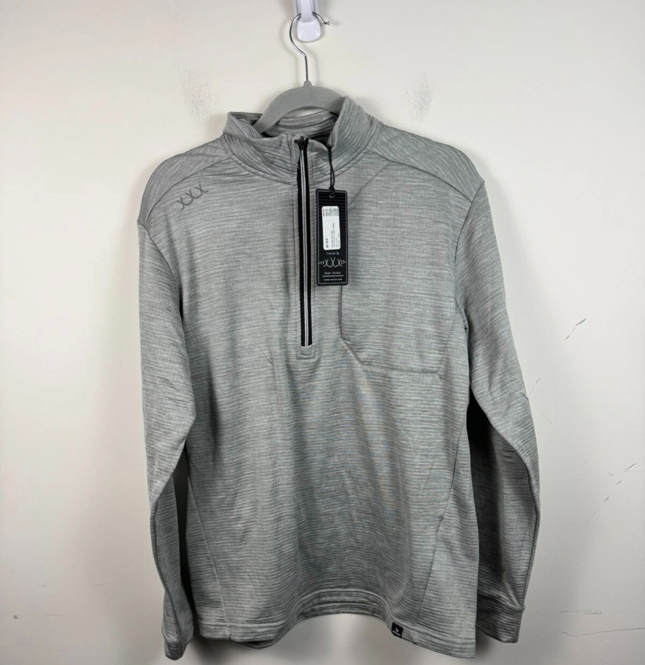 NWT Bauer Hockey FLC Textured Half Zip Pullover LARGE Gray
