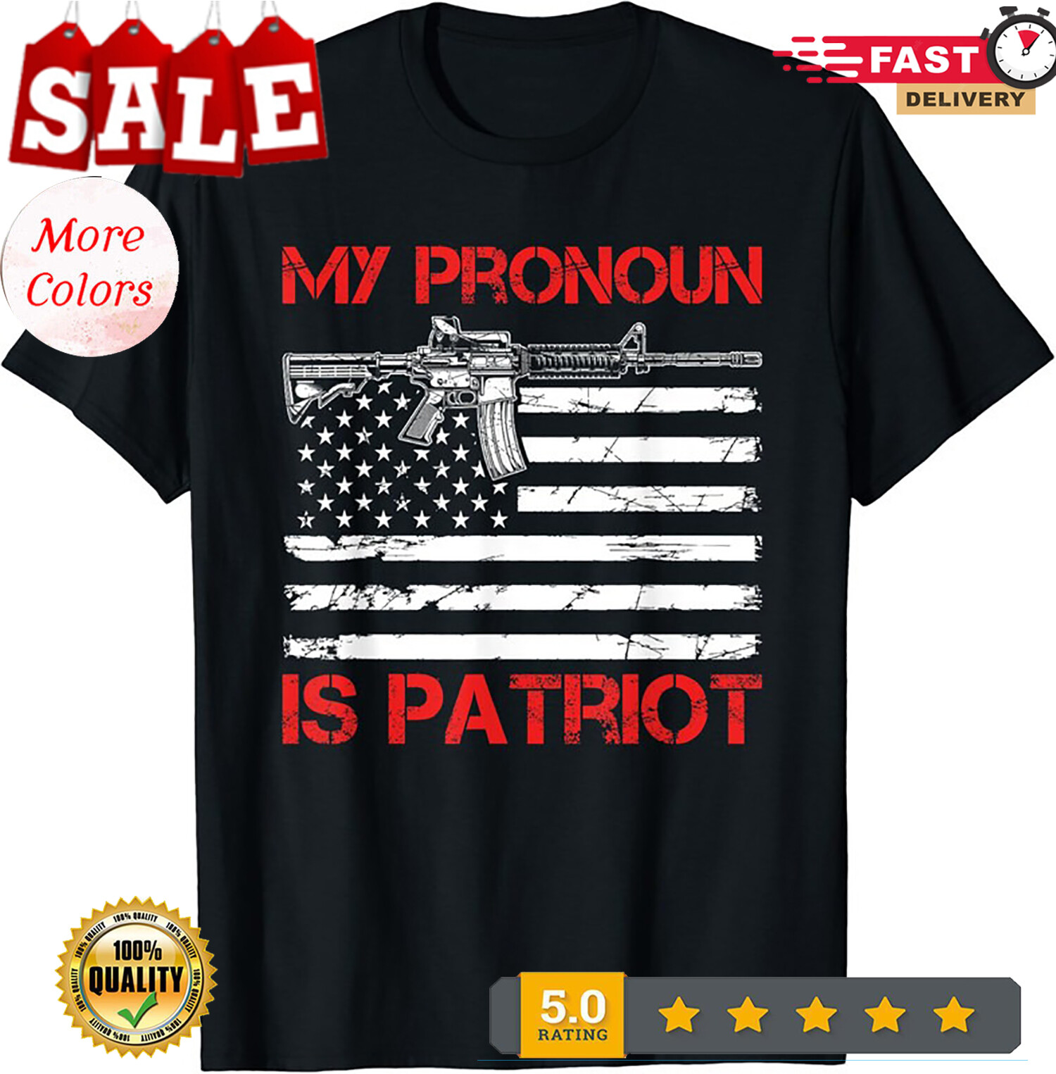2025/My Pronoun Is Patriot Funny American Proud Theme Unisex T-Shirt